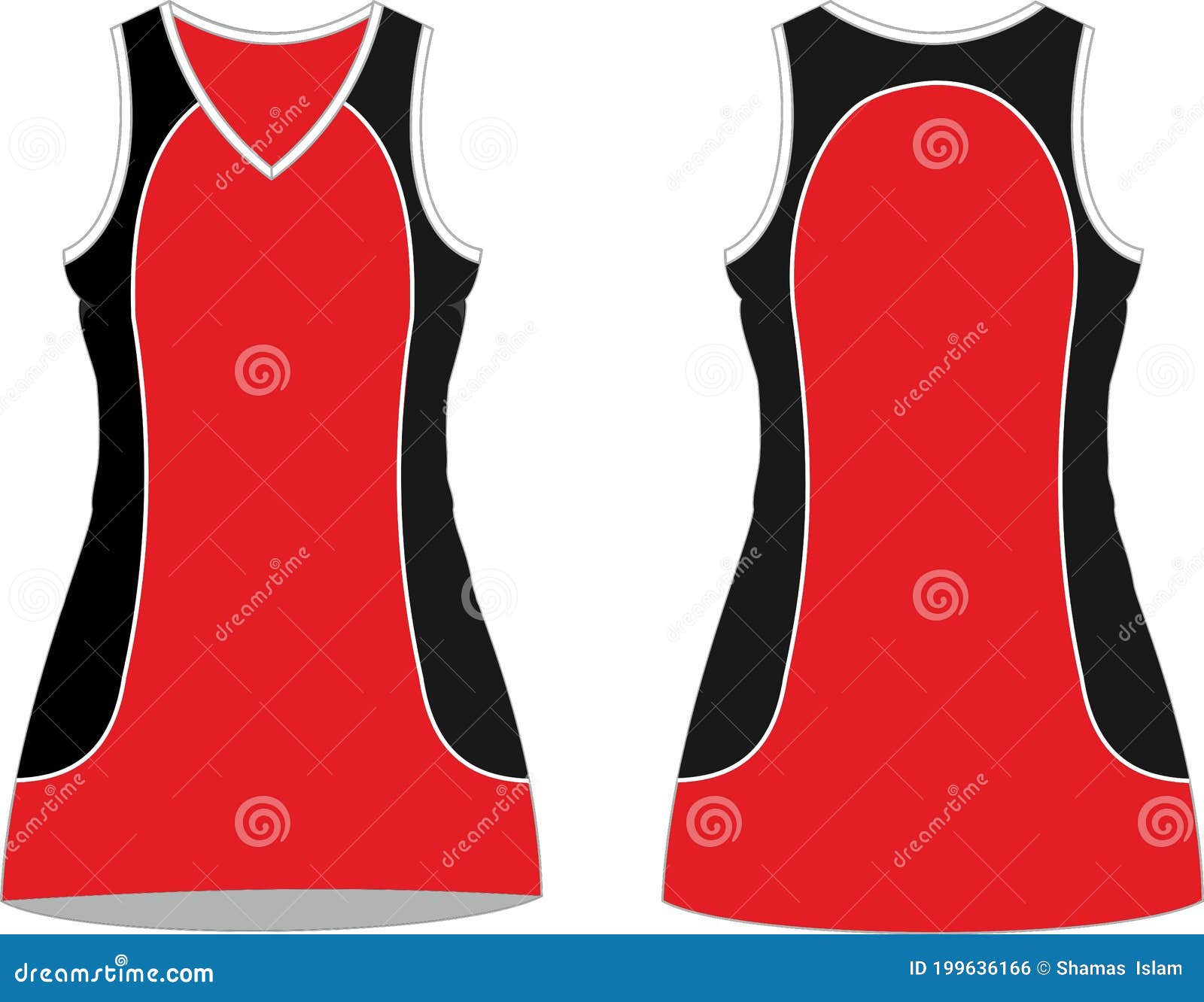 Netball Dresses Sublimated Mock Ups Illustration Template Stock Vector Illustration Of Fabric Design