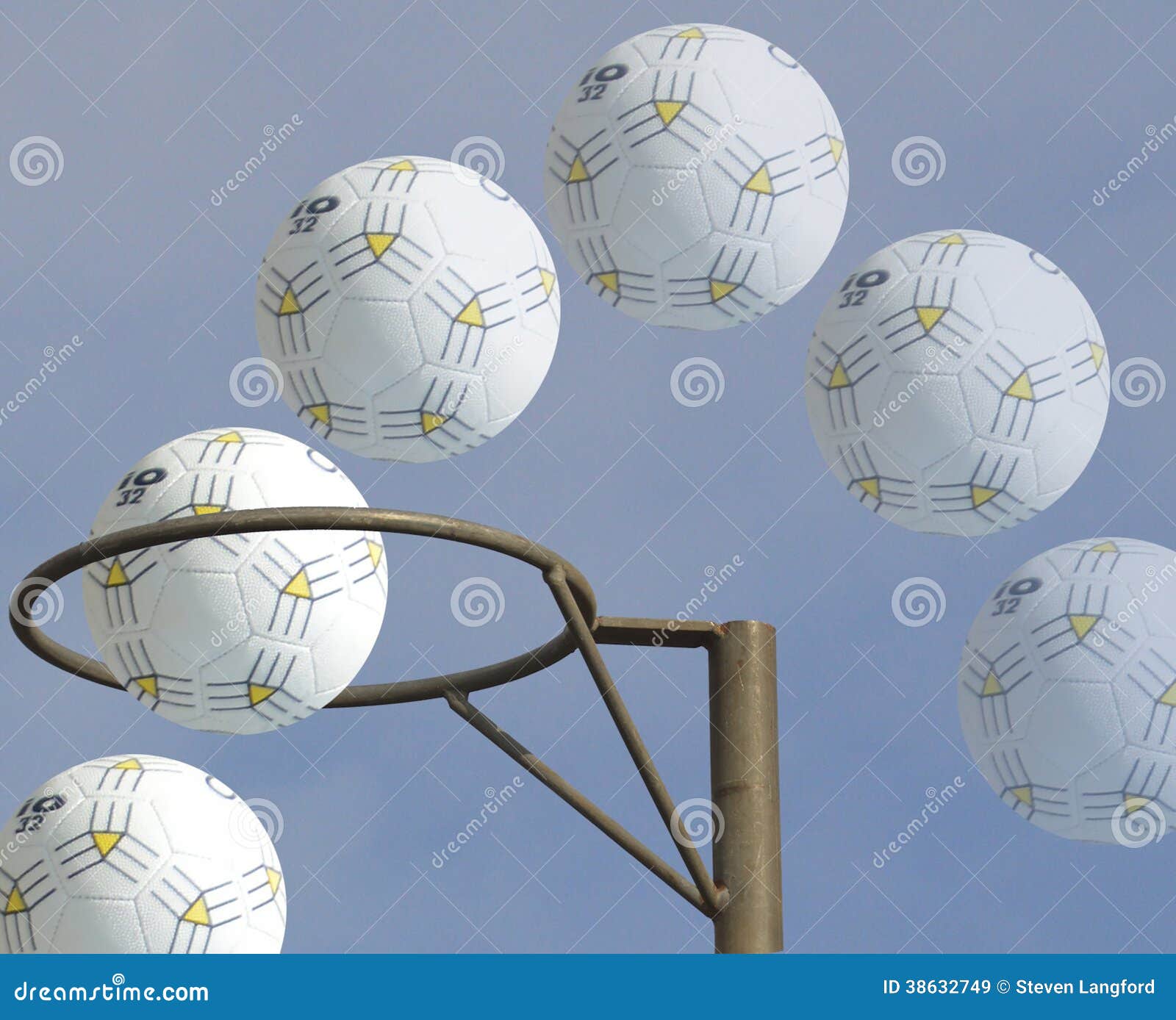 Netball goal ring and net against a blue sky and clouds at Hagley park,  Christchurch, New zealand Stock Photo - Alamy