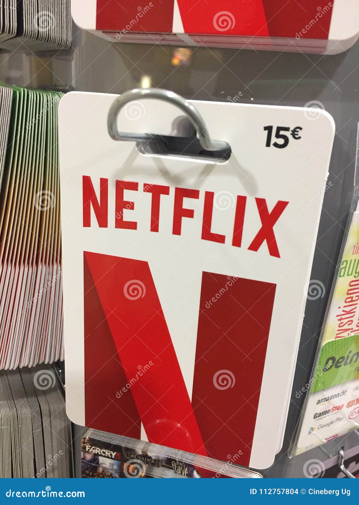 Netflix gift card editorial stock image. Image of label -