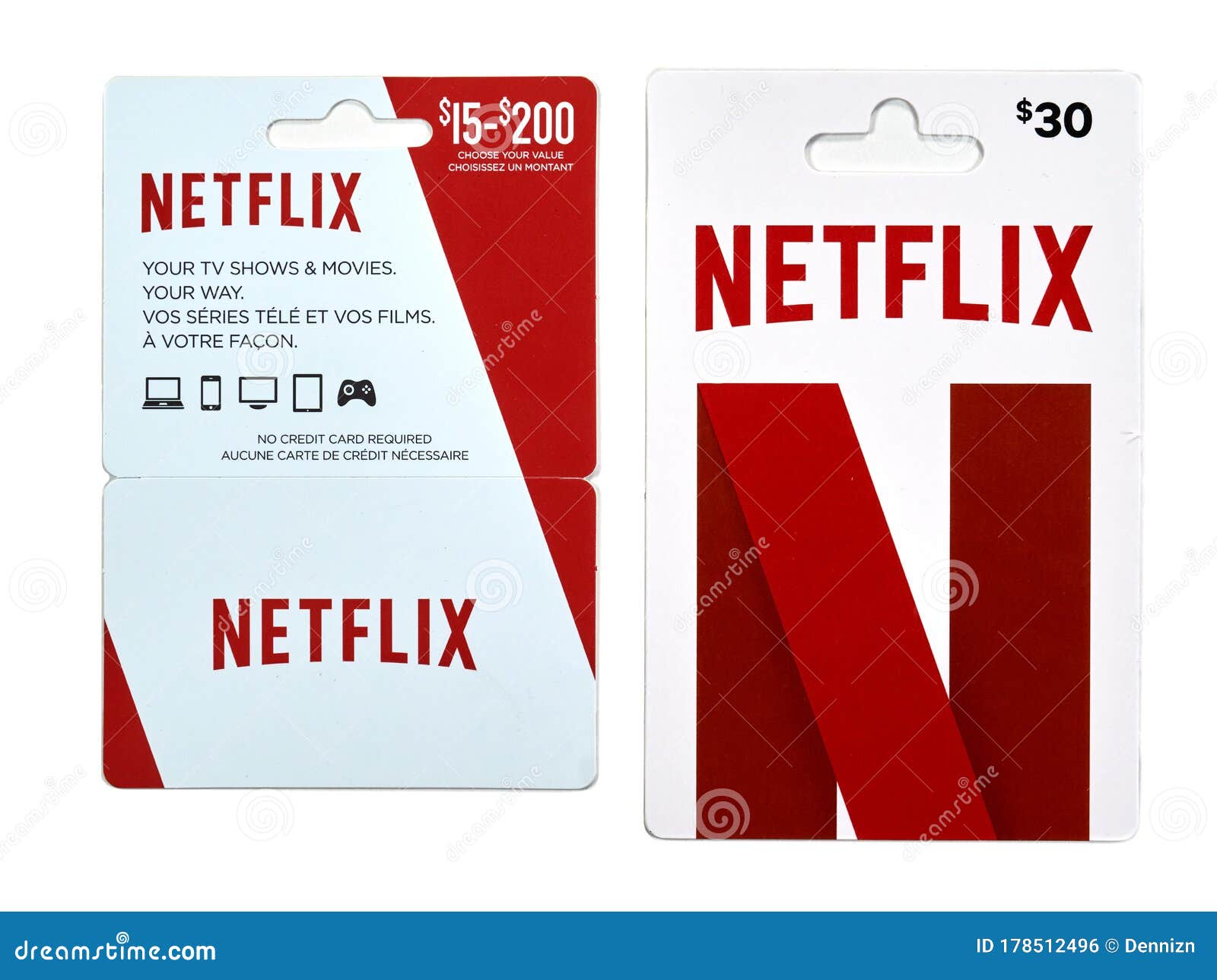 Netflix Gift Cards On A White Background Editorial Photo