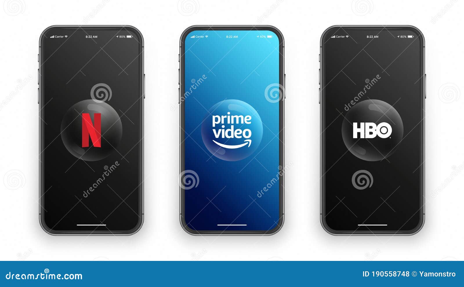 Netflix Prime Video Hbo Logo On Iphone Screen Vector Set Editorial Stock Photo Illustration Of Netflix Service