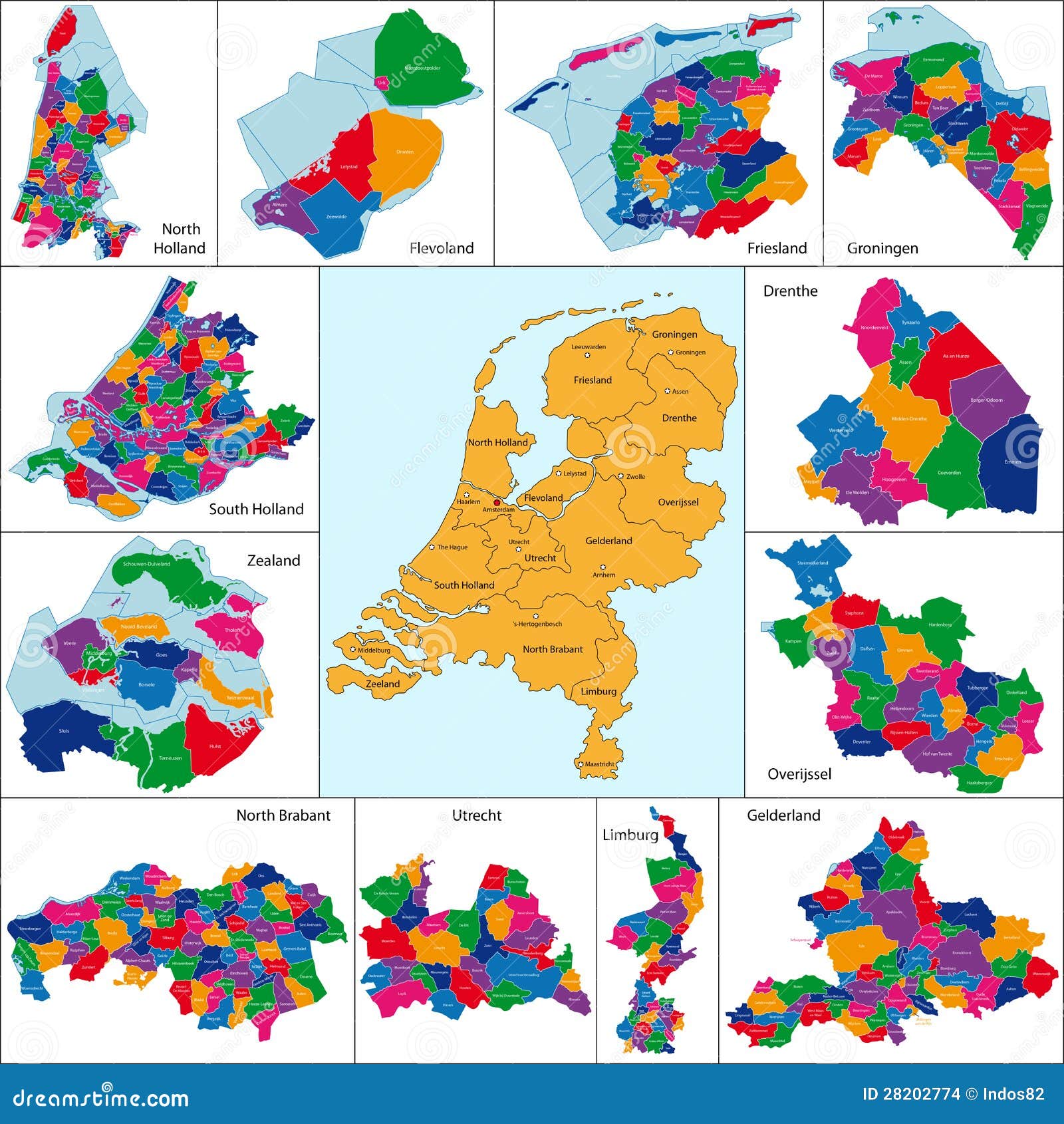 Netherlands map stock vector. Illustration of dutch, geography 28202774