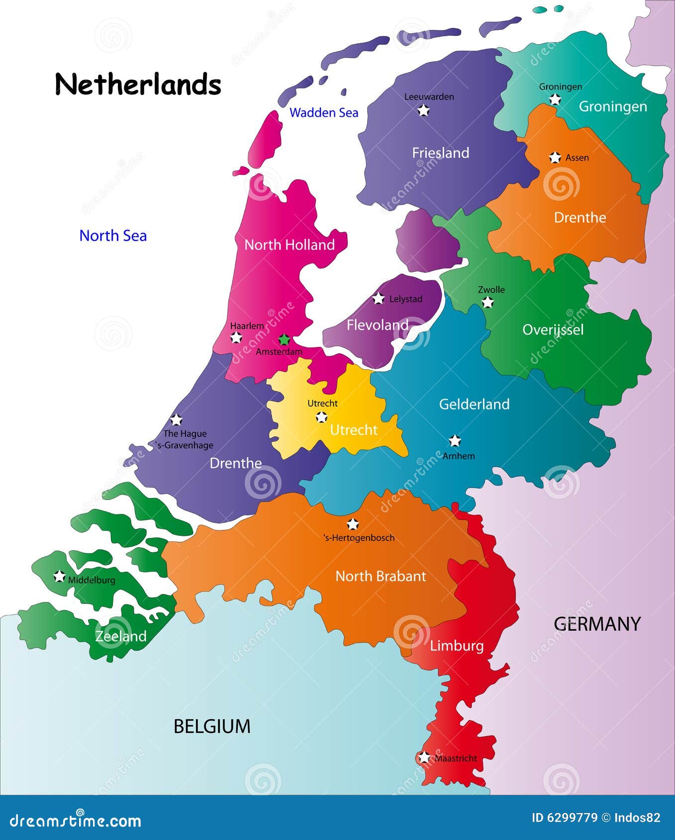 Netherlands Map Royalty Free Stock Images - Image: 6299779
