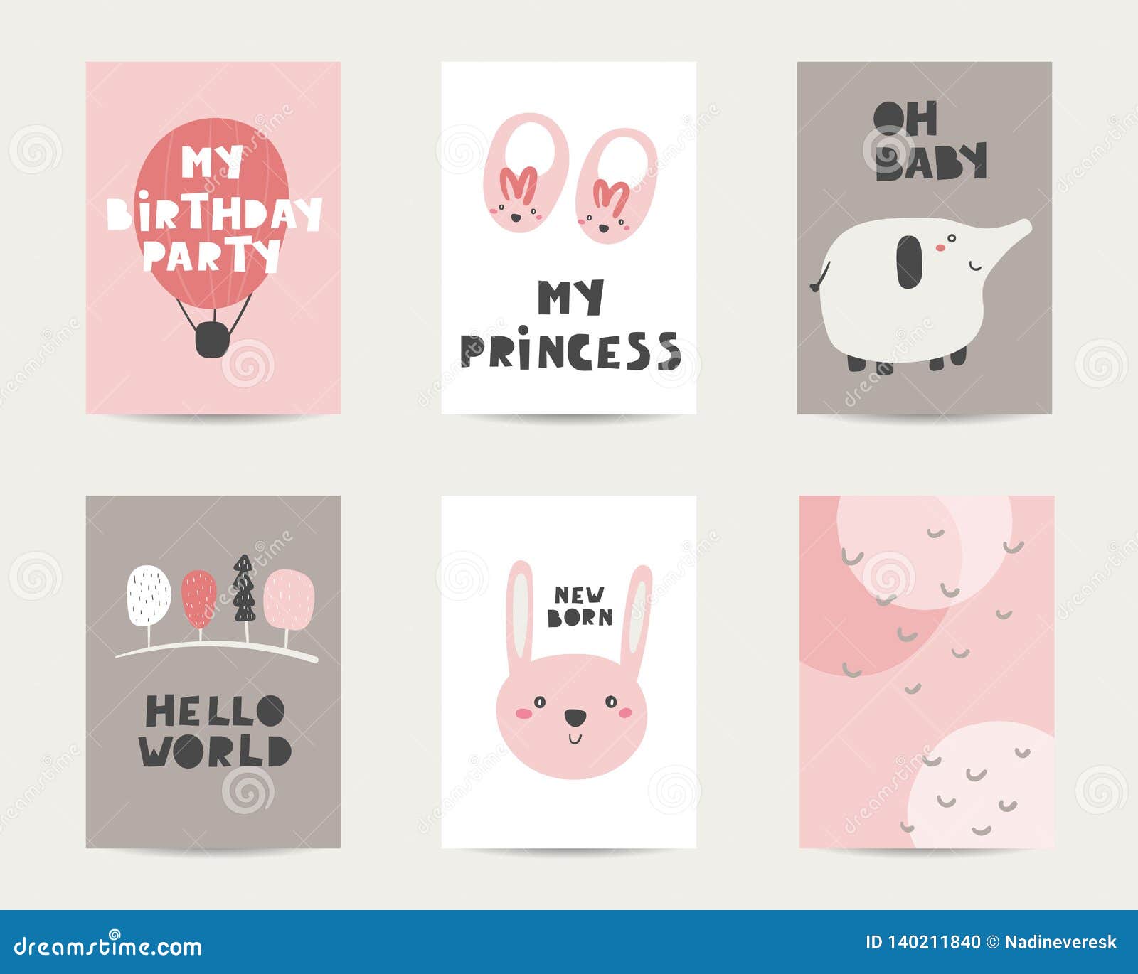 Nette Karten Der Babyparty Postkarten Einladungen Seiten Stock Abbildung Illustration Von Karten Seiten