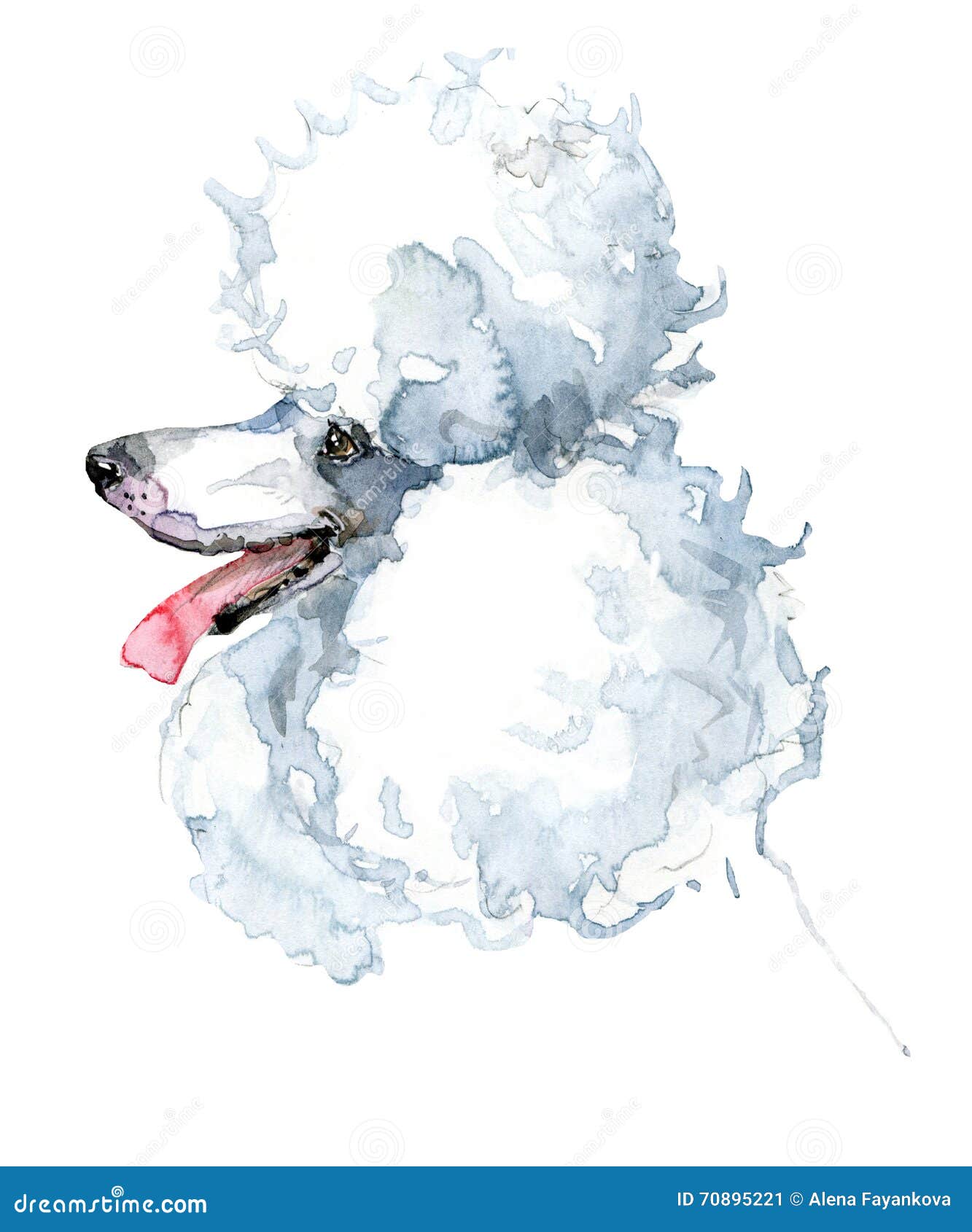 Netter Hund AquarellHund Pudelhunderasse Stock Abbildung