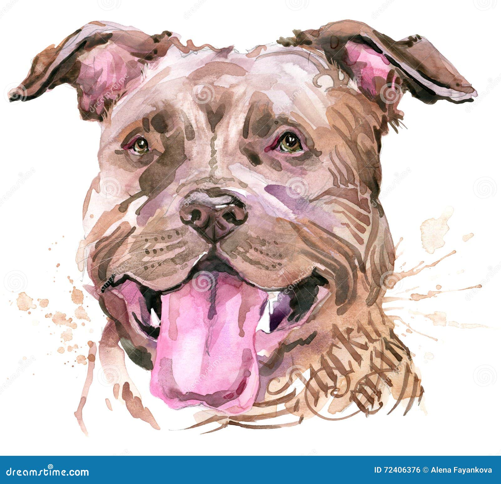 Netter Hund Hundetshirt Grafiken Aquarellhundeillustration Aggressive
