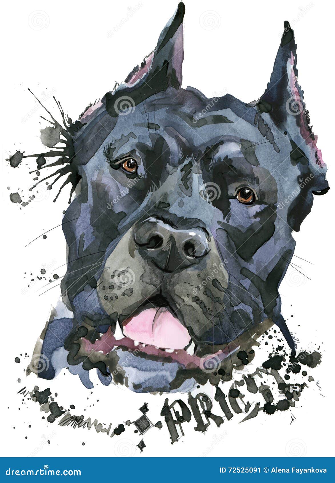 Netter Hund Hundetshirt Grafiken Aquarellhundeillustration Aggressive