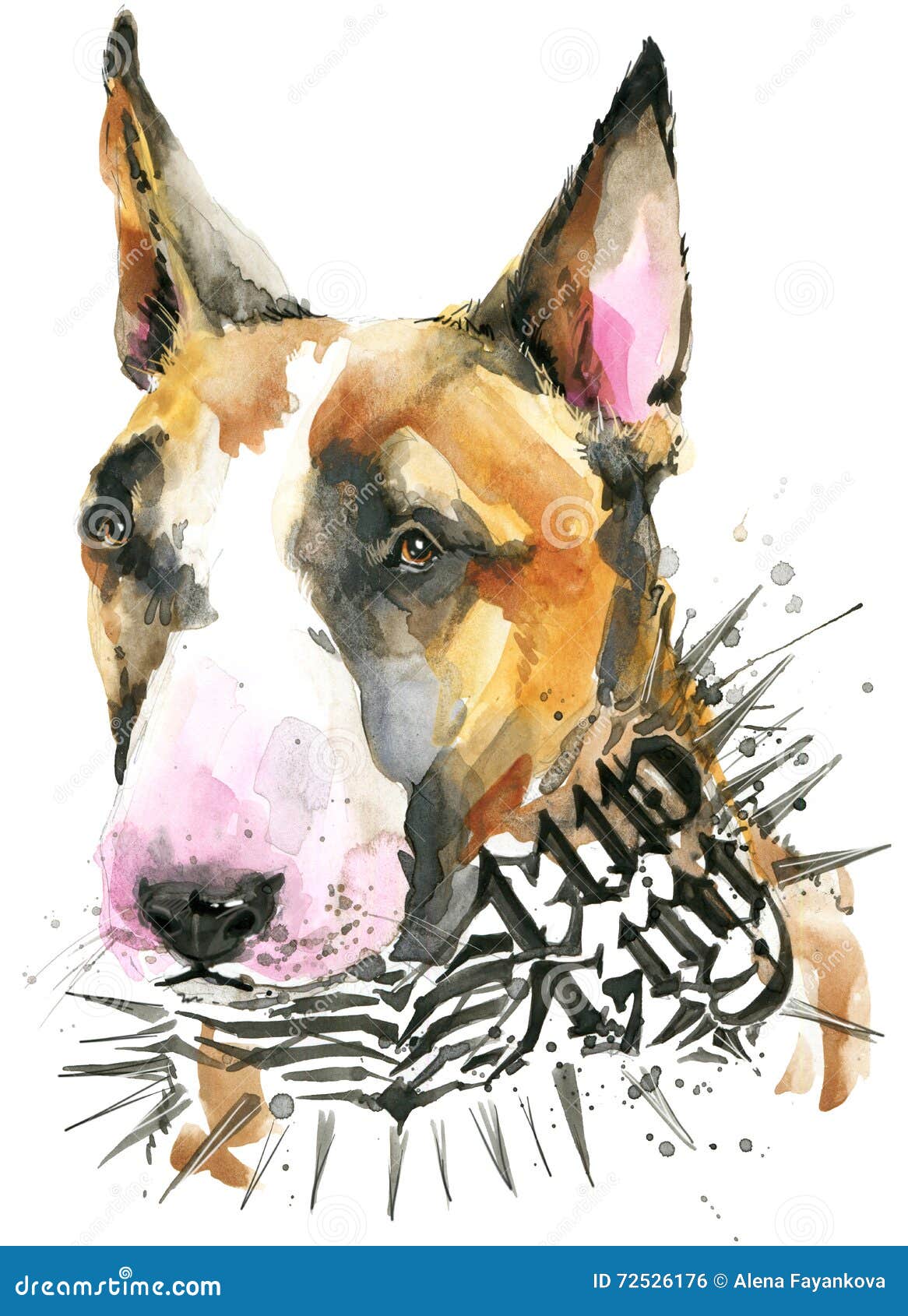 Netter Hund Hundetshirt Grafiken Aquarellhundeillustration Aggressive