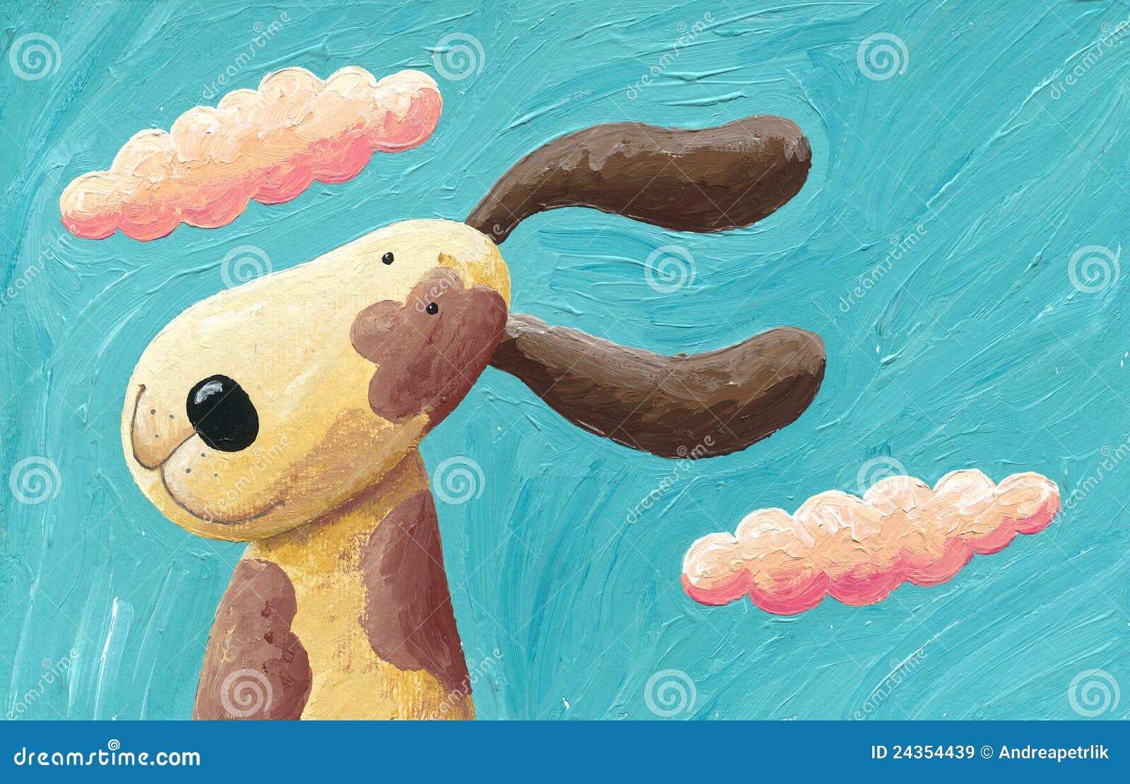 Netter Hund im Wind stock abbildung. Illustration von bunt 24354439