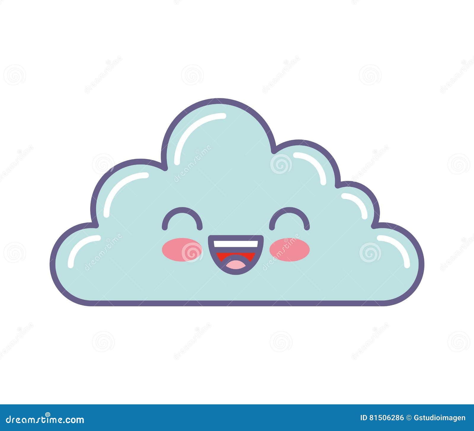 Nettes Wolke Kawaii Gesicht Vektor Abbildung Illustration Von Gesicht Nettes