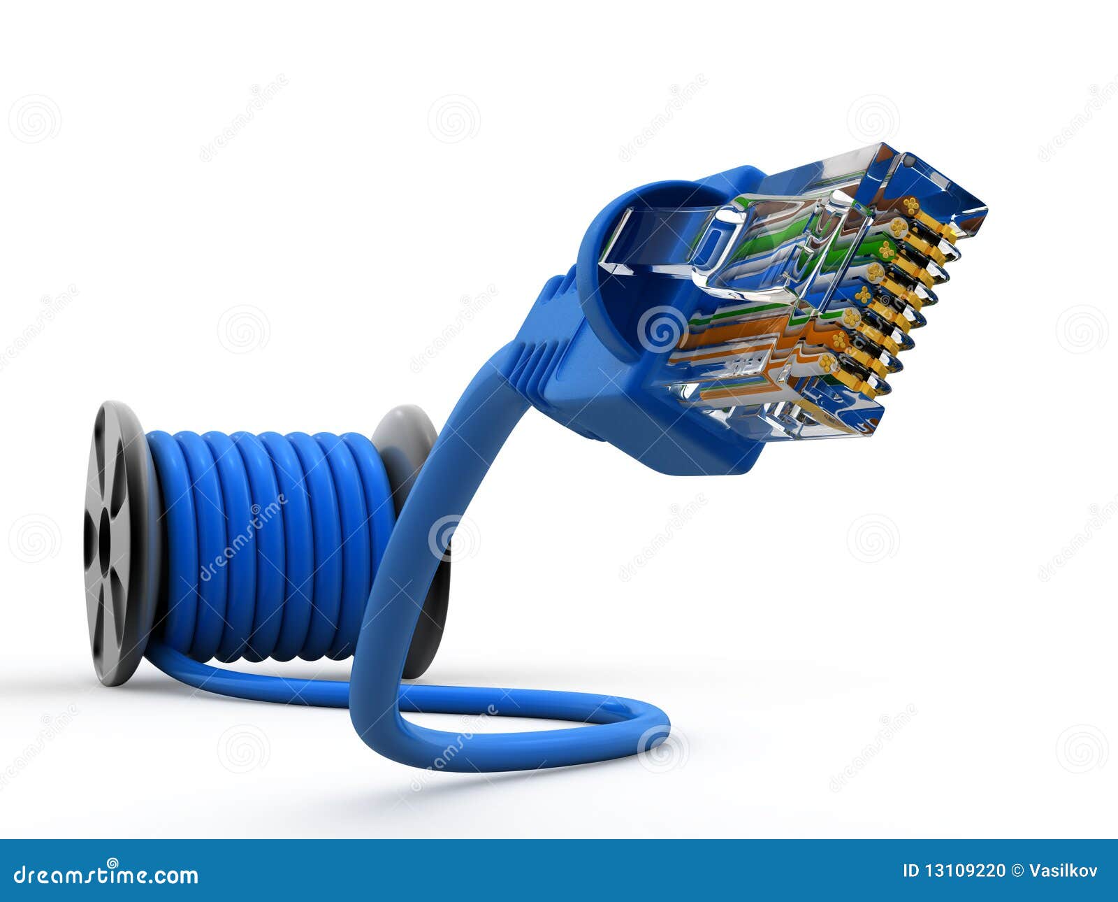Network cable stock illustration. Illustration of white 13109220