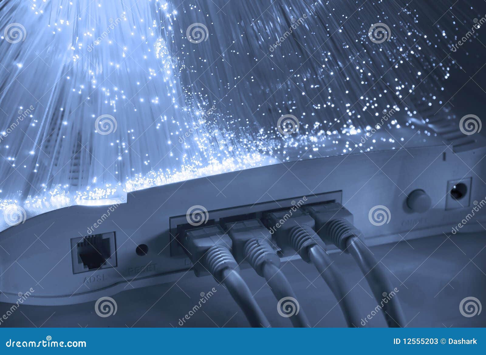 Network cable and hub stock image. Image of optic, firewall 12555203