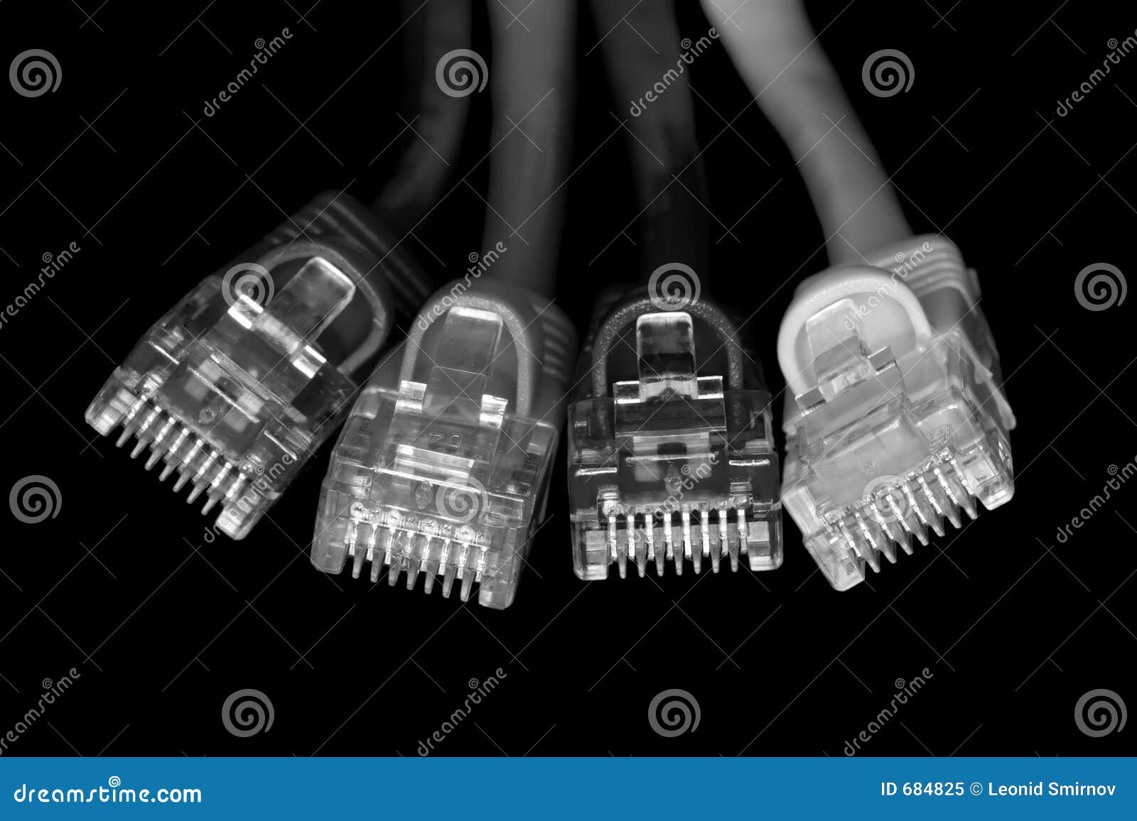 Network Cables B&W stock image. Image of digital, port 684825