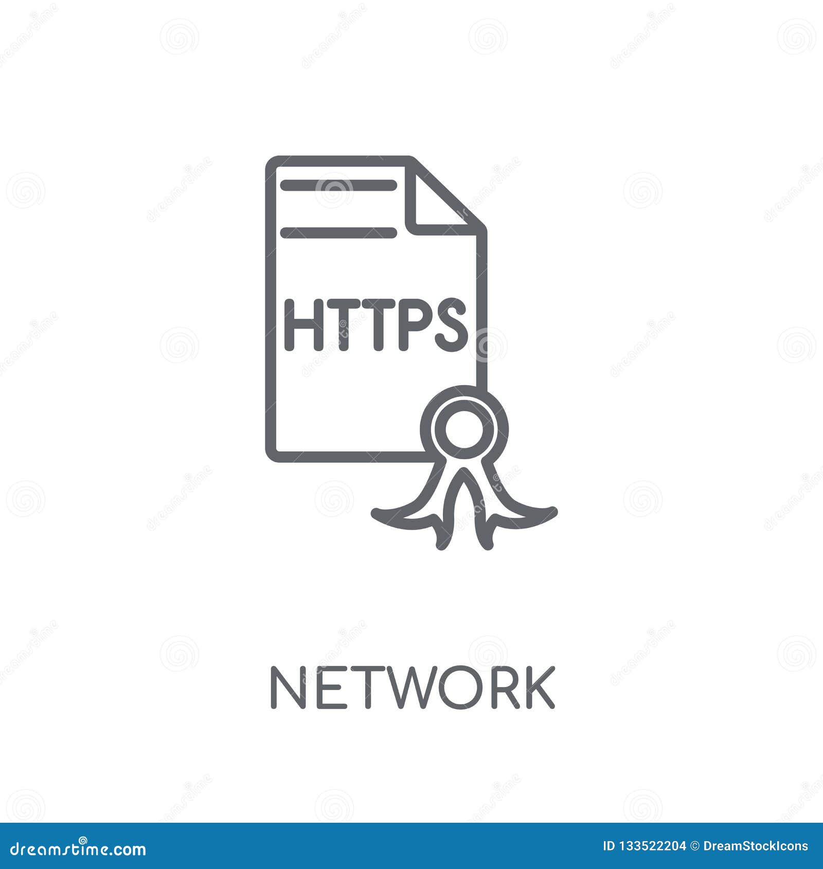 Network Certificate Linear Icon. Modern Outline Network Certific Stock