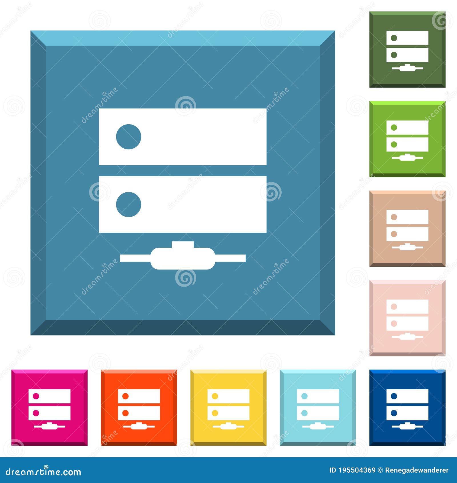 network drive white icons on edged square buttons