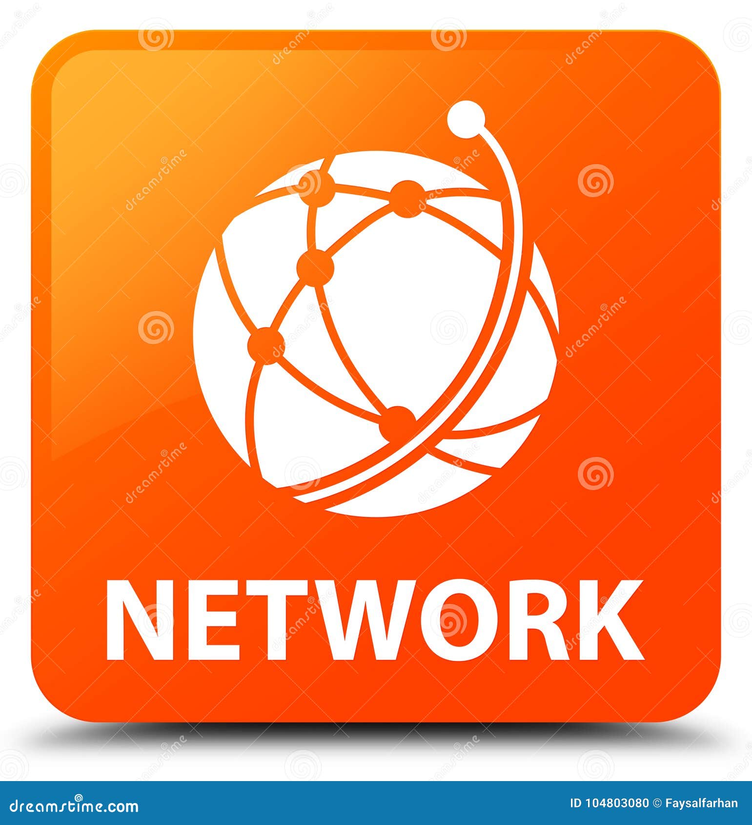 Network (global Network Icon) Orange Square Button Stock Illustration ...