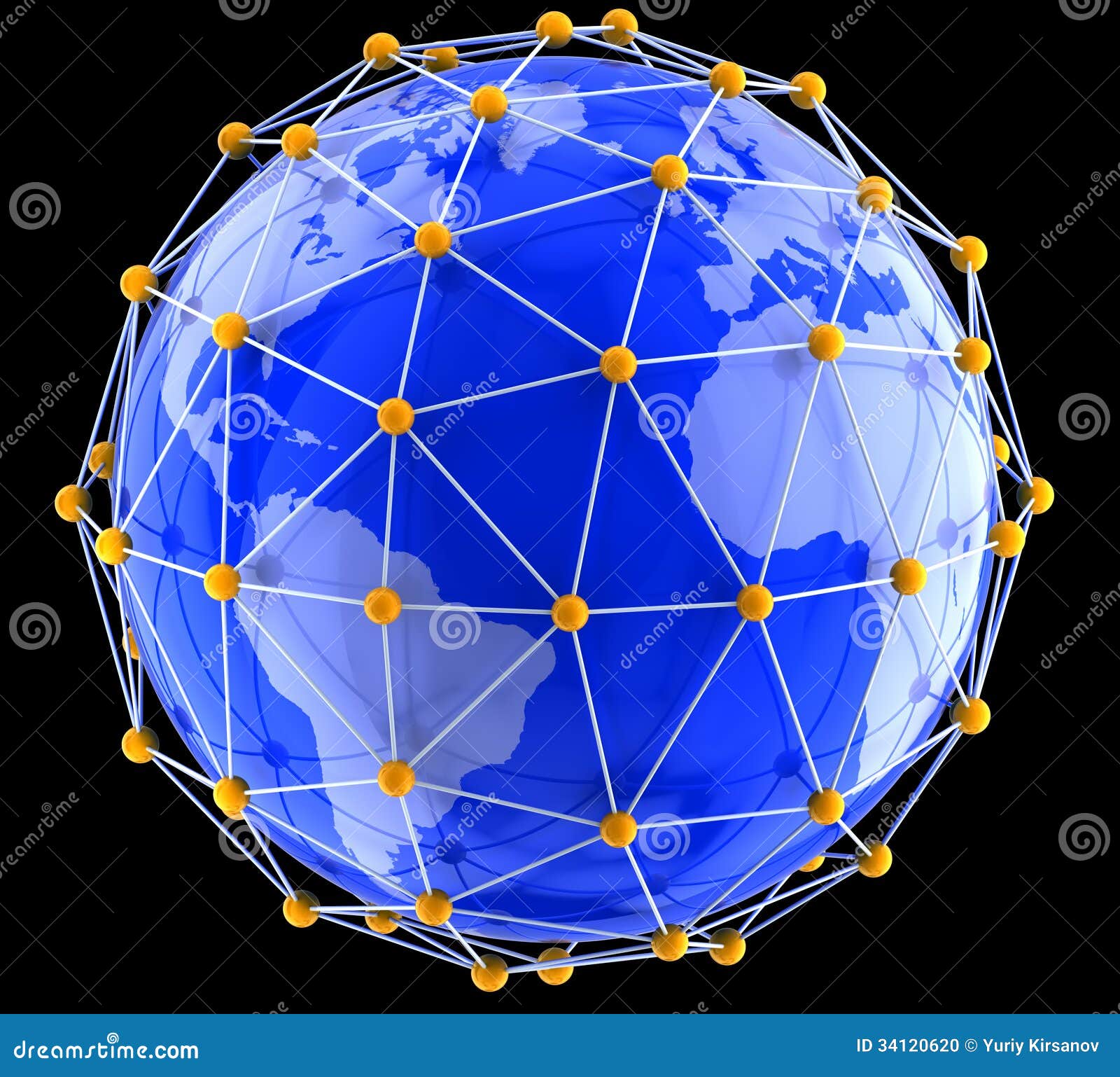 Network on globe stock illustration. Illustration of black 34120620