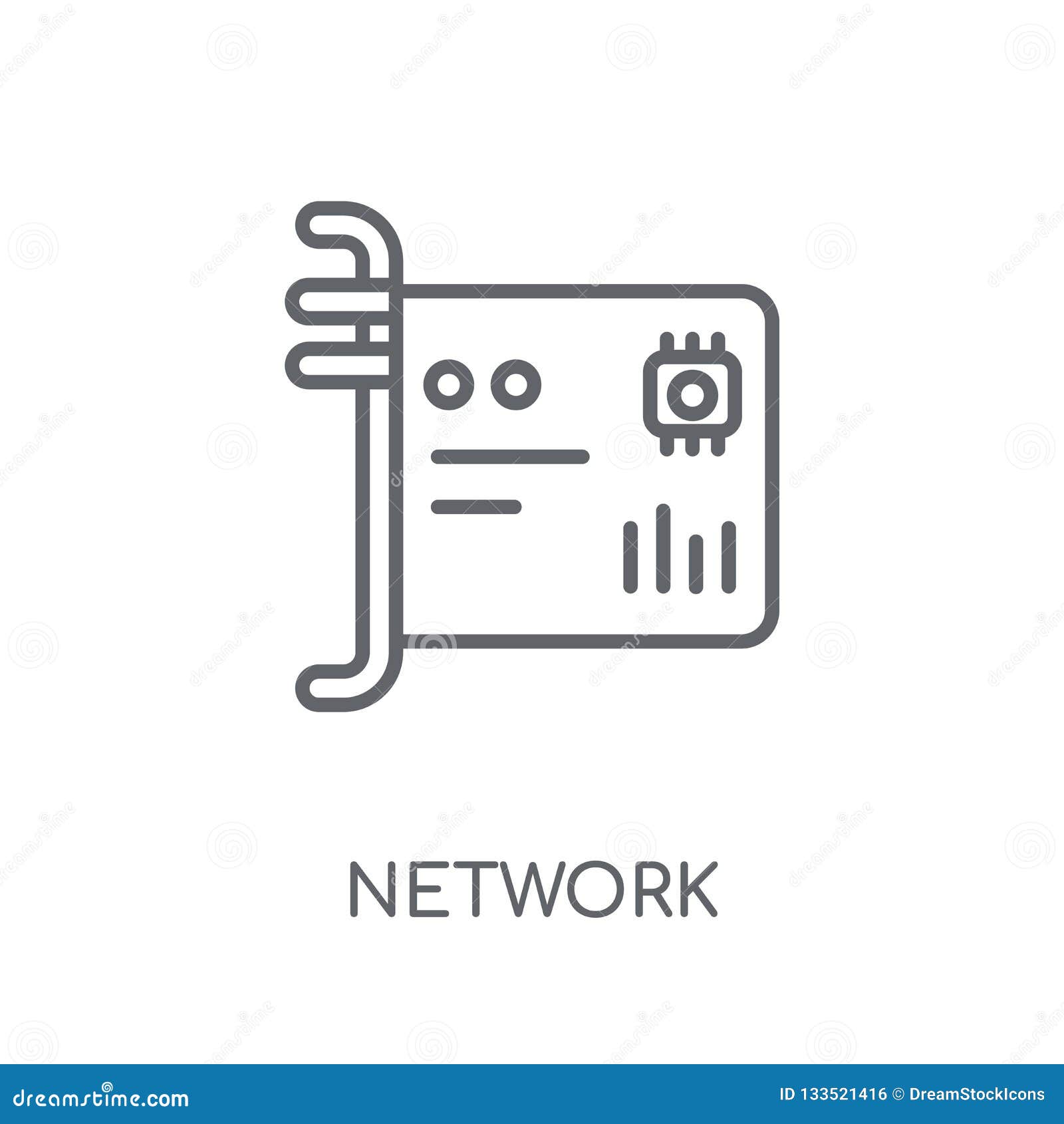 Network Interface Card Linear Icon Modern Outline Network Inter Vector
