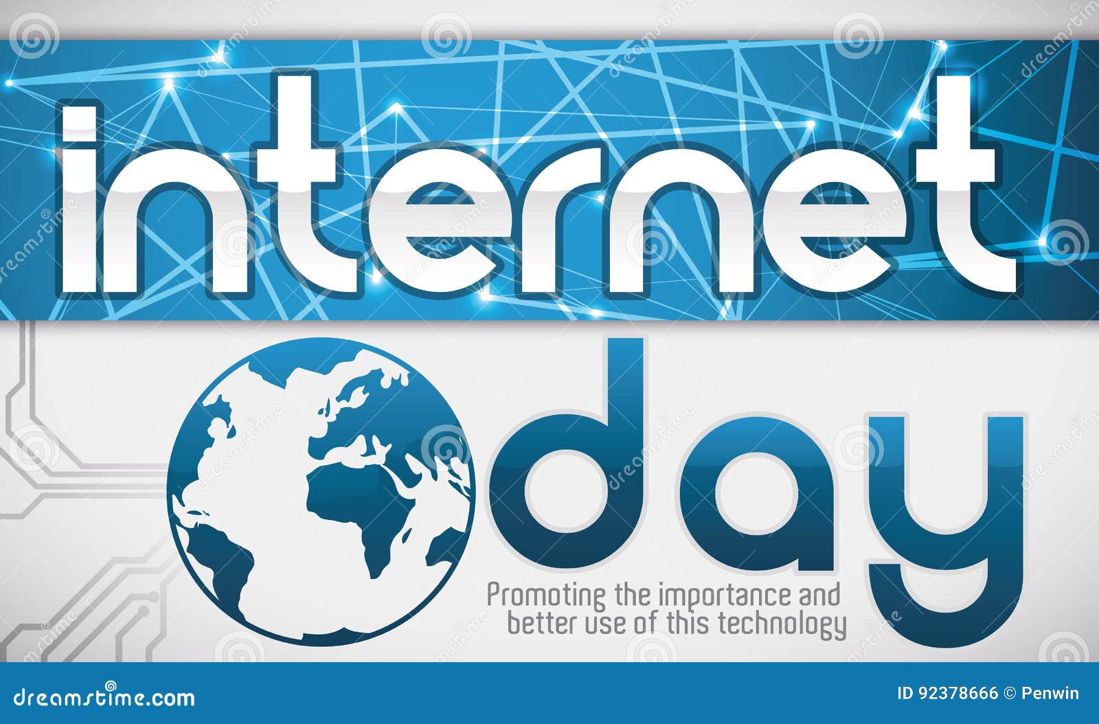 Ontslag Negen Abnormaal Network Label and Globe Promoting the Importance of Internet Day, Vector  Illustration Stock Vector - Illustration of connection, information:  92378666