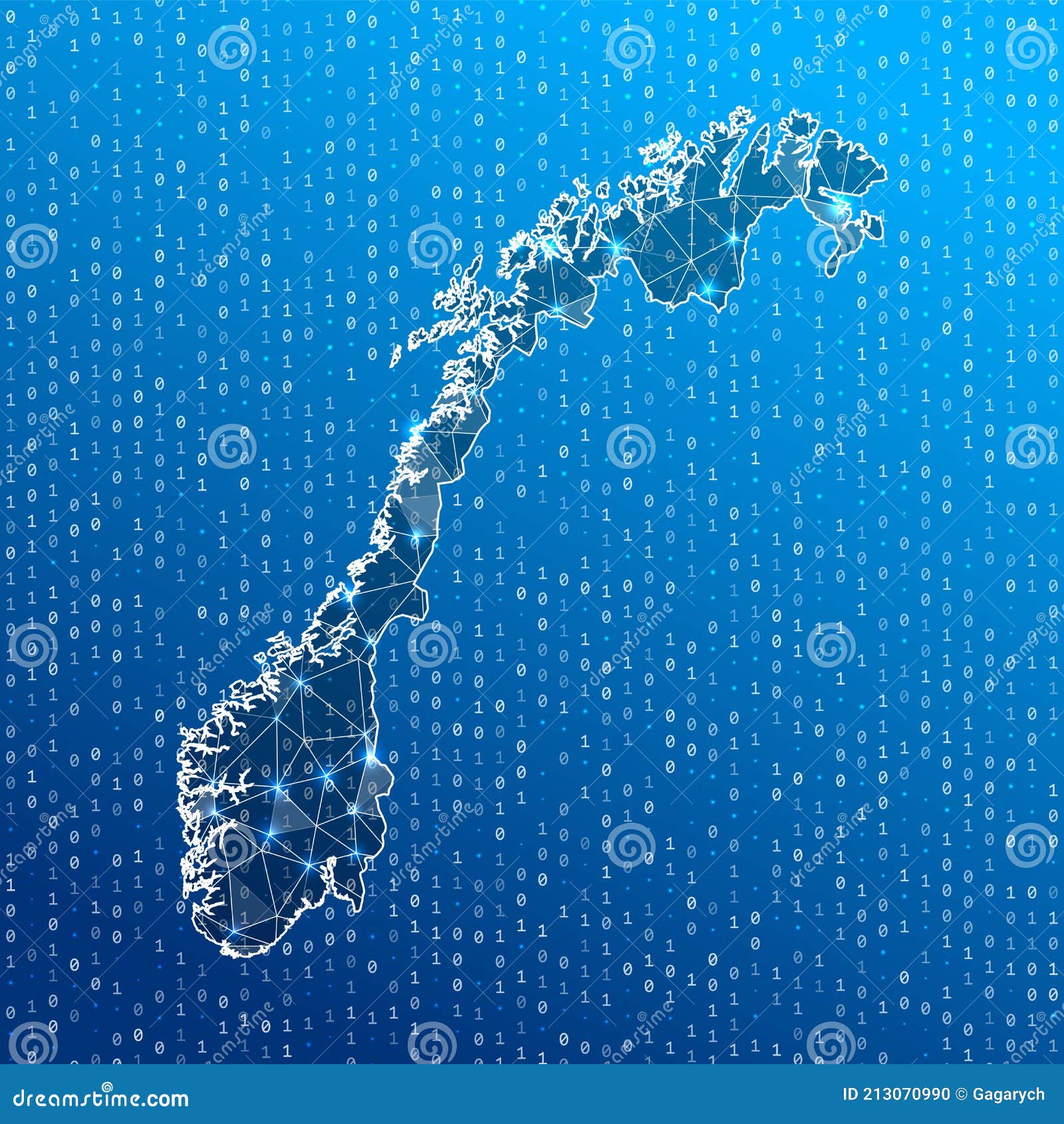 Network map of Norway. stock vector. Illustration of nationalist