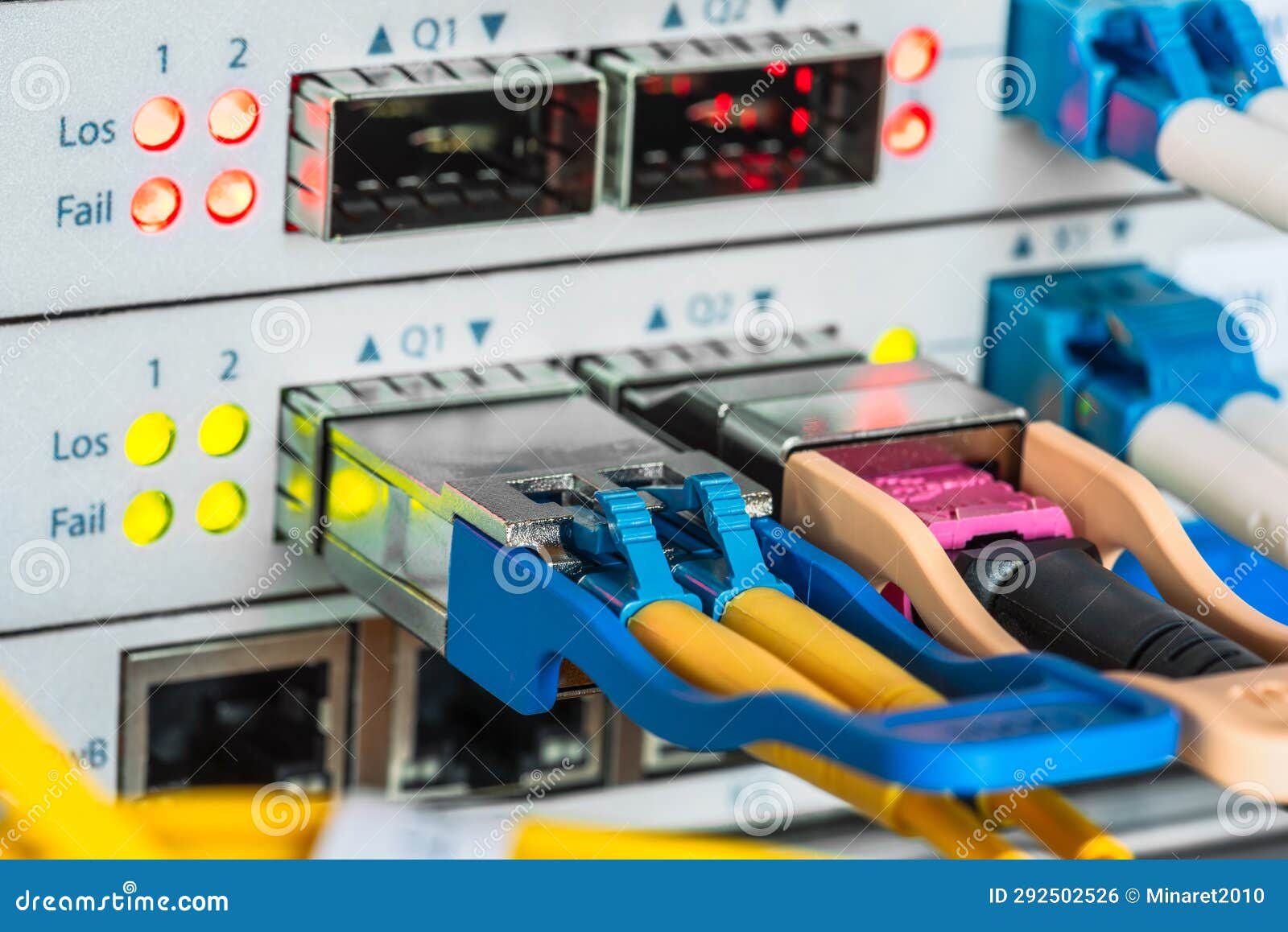 Network Optical Fiber Cables and Data Transmission Equipment Stock