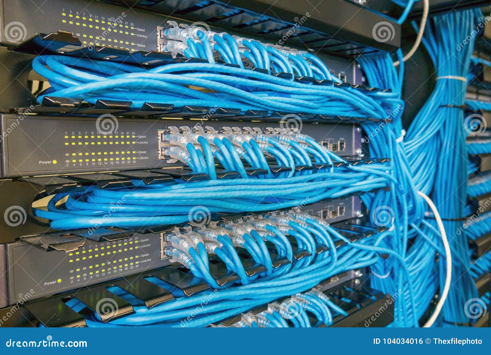 Network Switch And Ethernet Cables Stock Photo Image Of