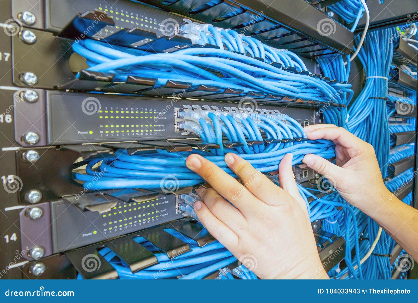 Network Switch And Ethernet Cables Stock Image Image Of Business