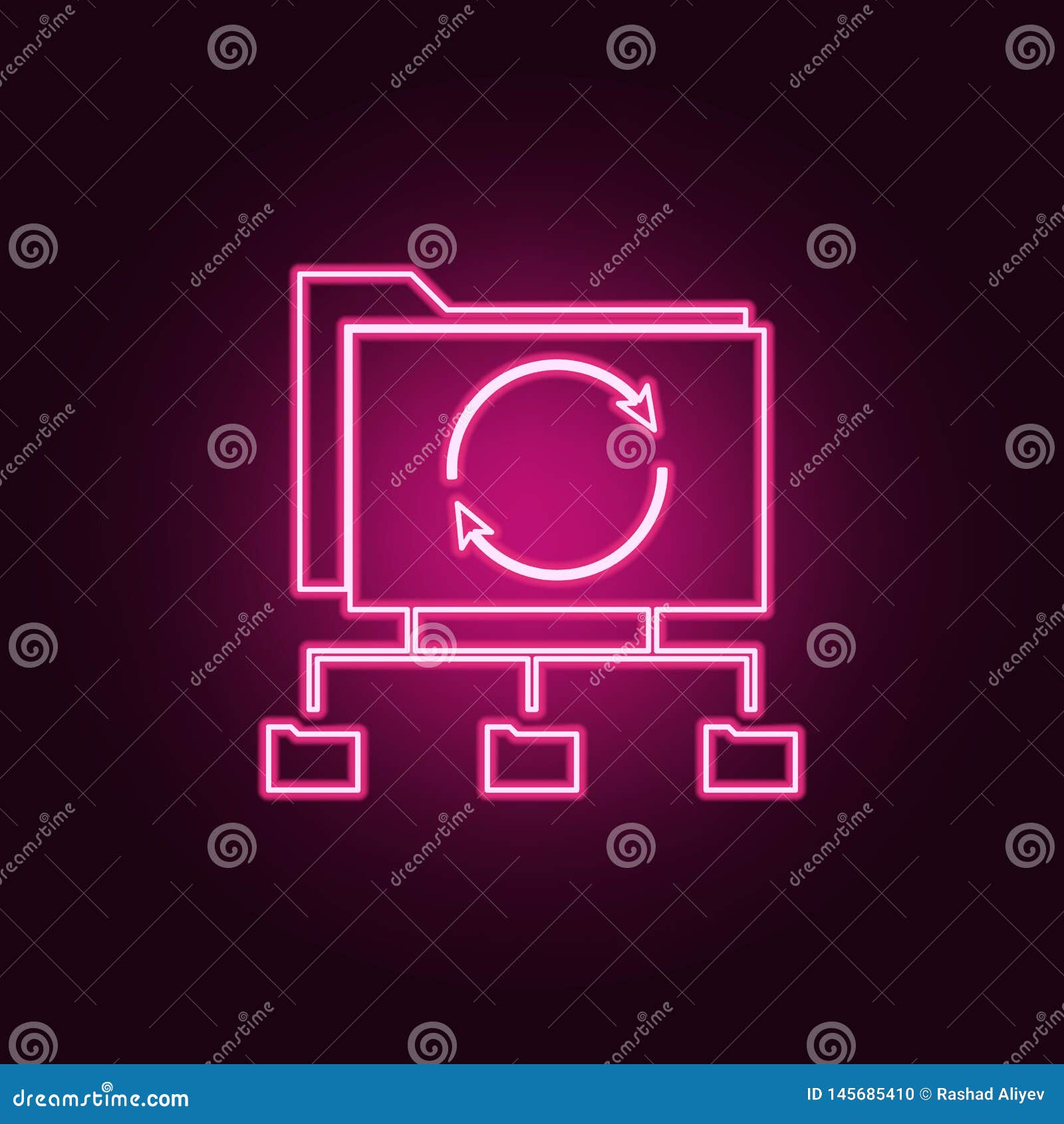Network Workflow Icon. Elements Of Web Development In Neon ...