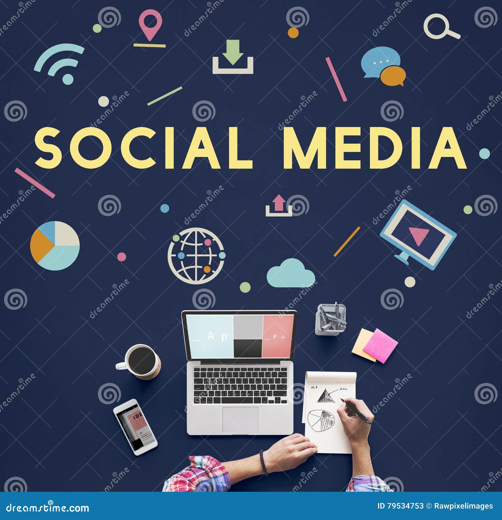 Networking Communication Online Social Multimedia Concept Stock Image Image of colorful