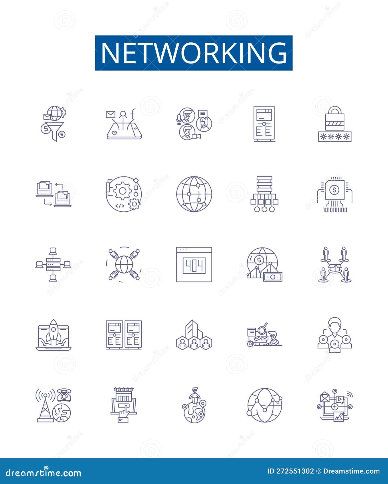 networking line icons signs set.  collection of networking, network, connectivity, links, internet