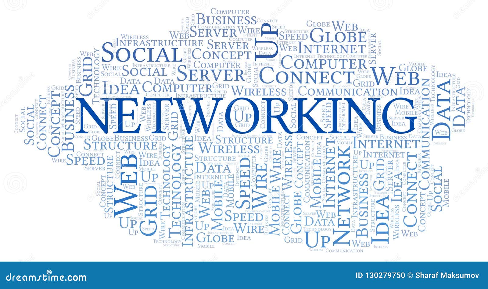 Networking word cloud. stock illustration. Illustration of white