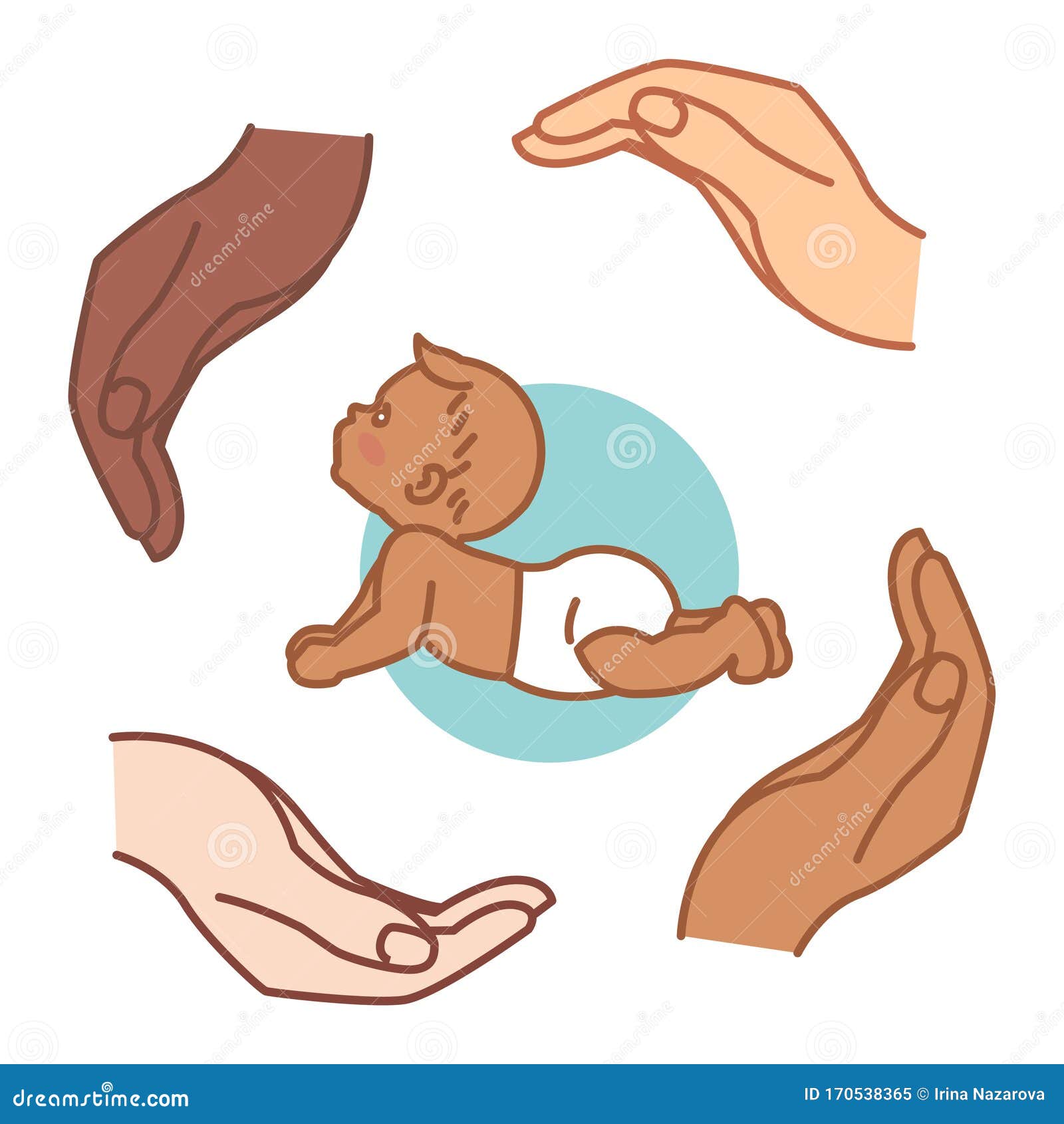 Neugeboren Schutz Und Fürsorge Für Baby Vektor Abbildung - Illustration von  krankheit, gesundheit: 170538365