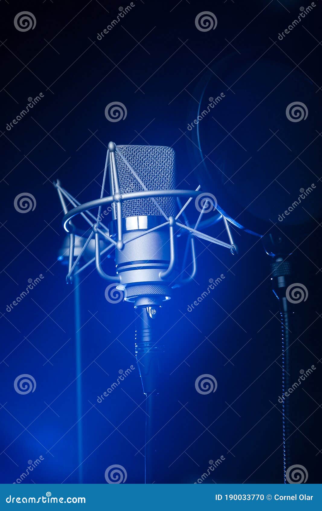 neumann tlm 102 studio recording microphone with a spotlight on it
