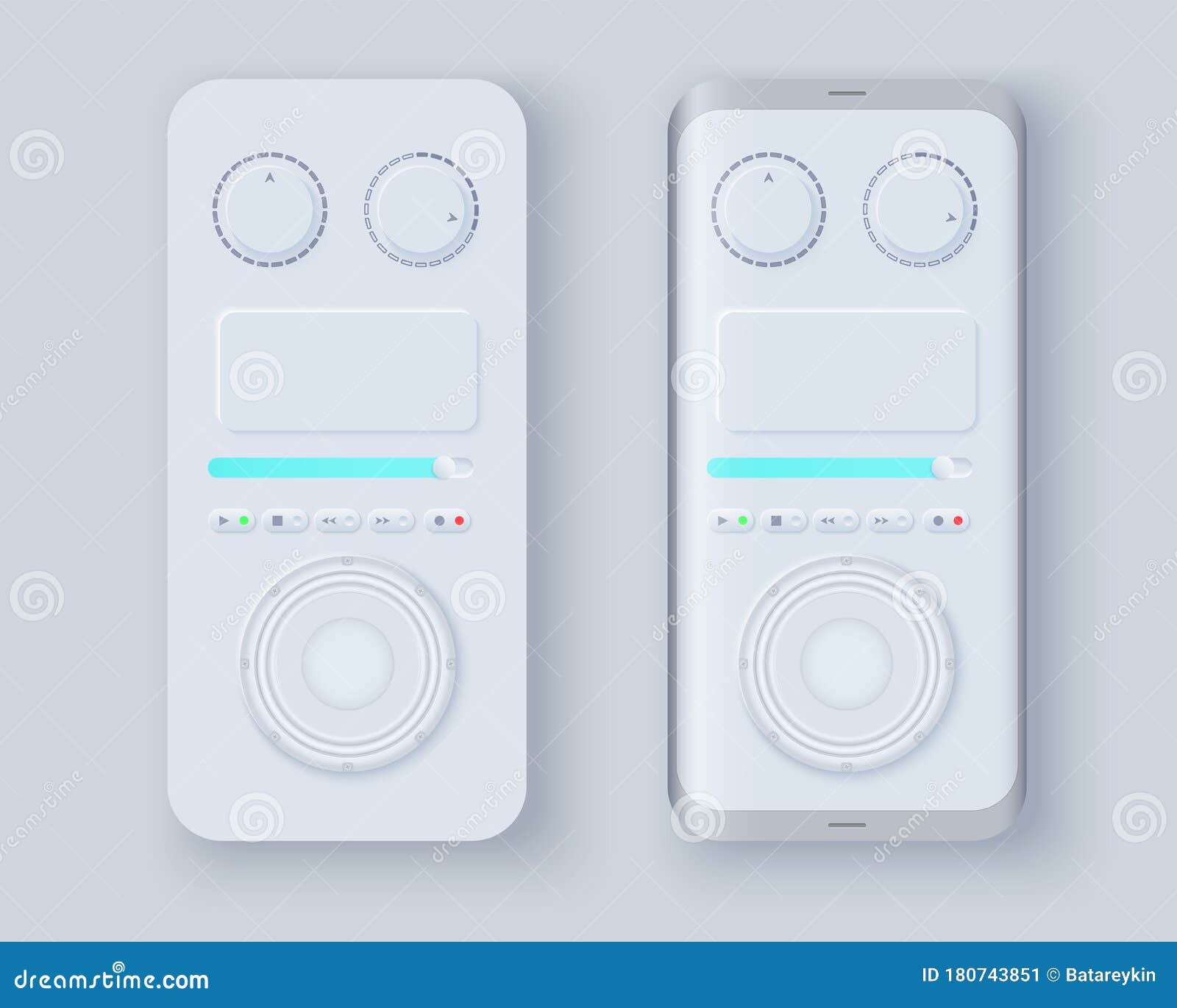 neumorph ui kit on device screen