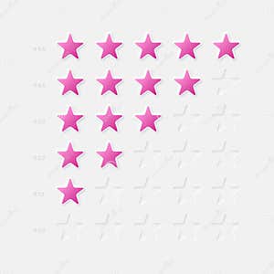 Neumorphic Design UI UX Components Pink Stars Five Point Rating System 