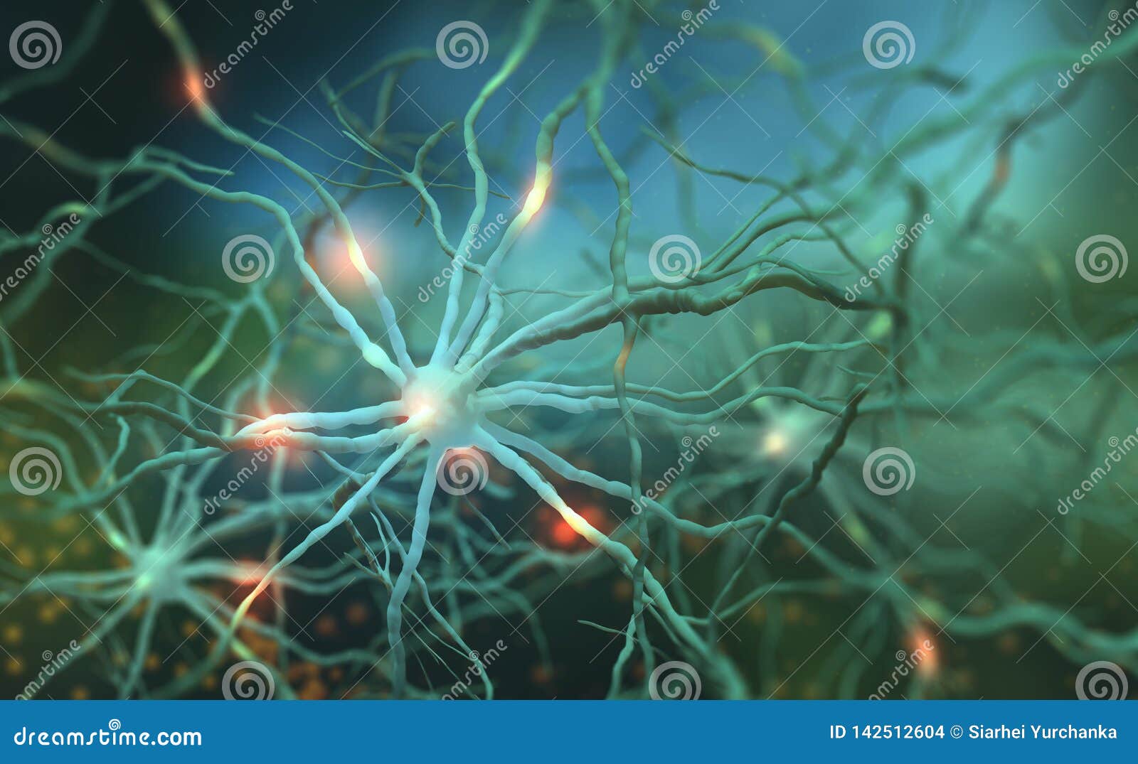 Electrical Impulses in the Human Brain Stock Illustration ...