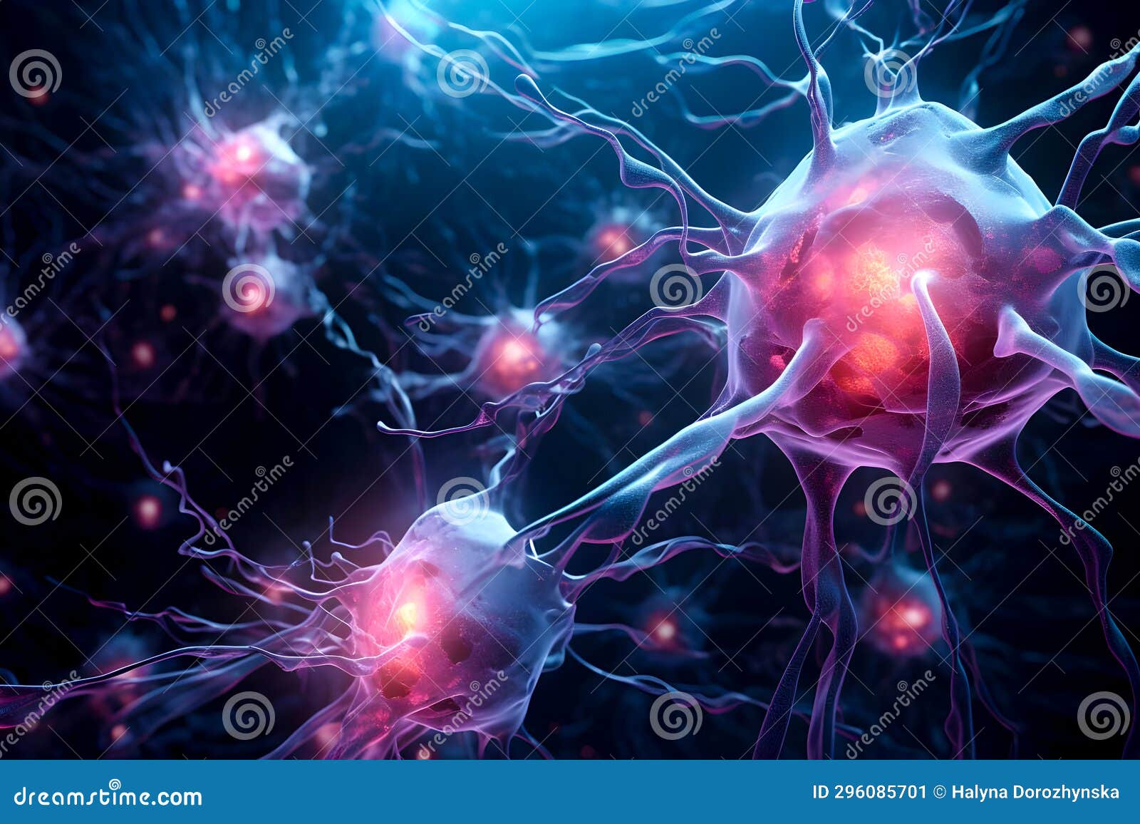 Neuro Cells Under the Microscope Stock Illustration - Illustration of ...