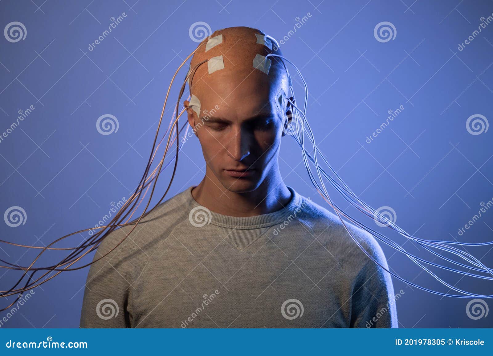 neurointerface, brain - computer communication. transhumanism concept