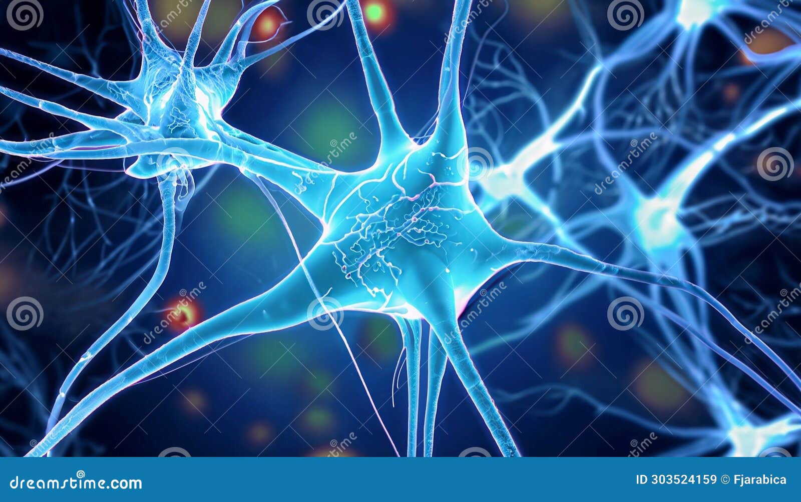 Neuronal Synapse, Network of Neurons, Brain Cells Stock Illustration