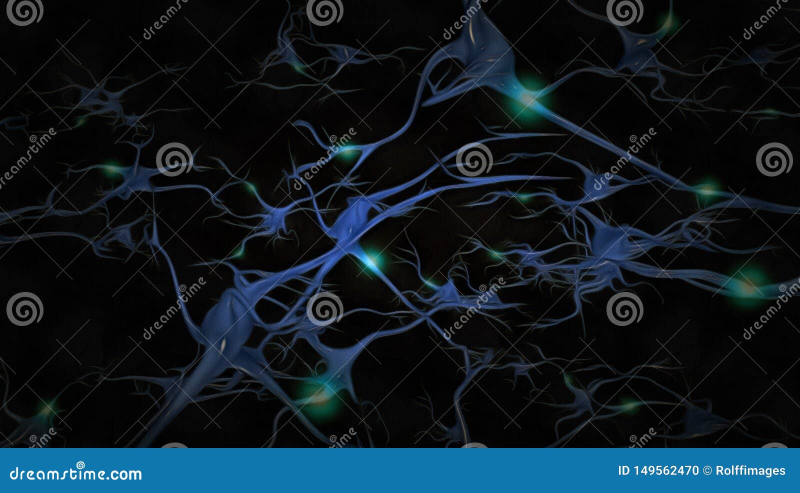 Glowing Neurons Concept Neuron Pulsing Electricity Impulses Royalty ...