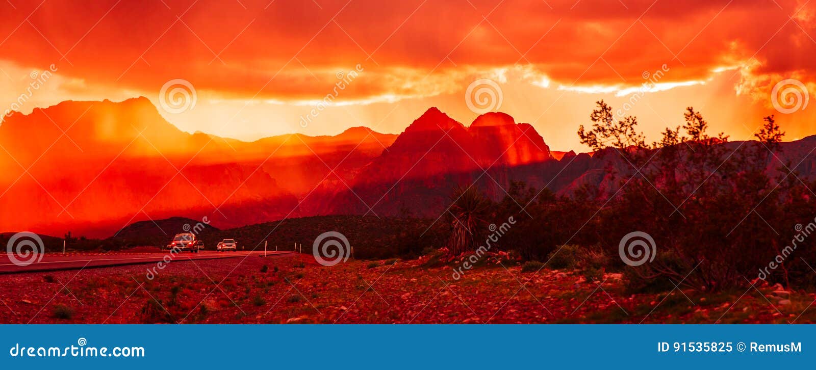 dramatic sky & nevada desert.