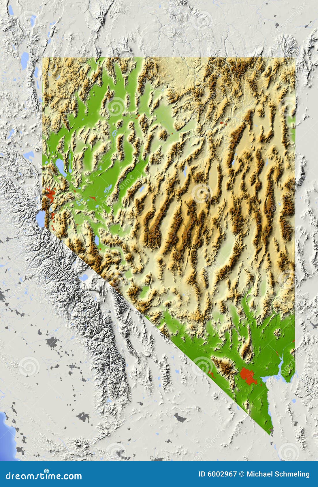 Nevada Shaded Relief Map Stock Illustration Image Of Earth 6002967