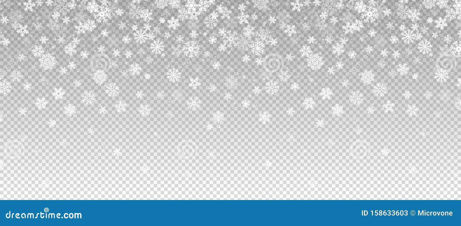 Neve invernale Nevica in caduta, bandiera Bordo delle nevi natalizie dei vettori isolato su sfondo trasparente