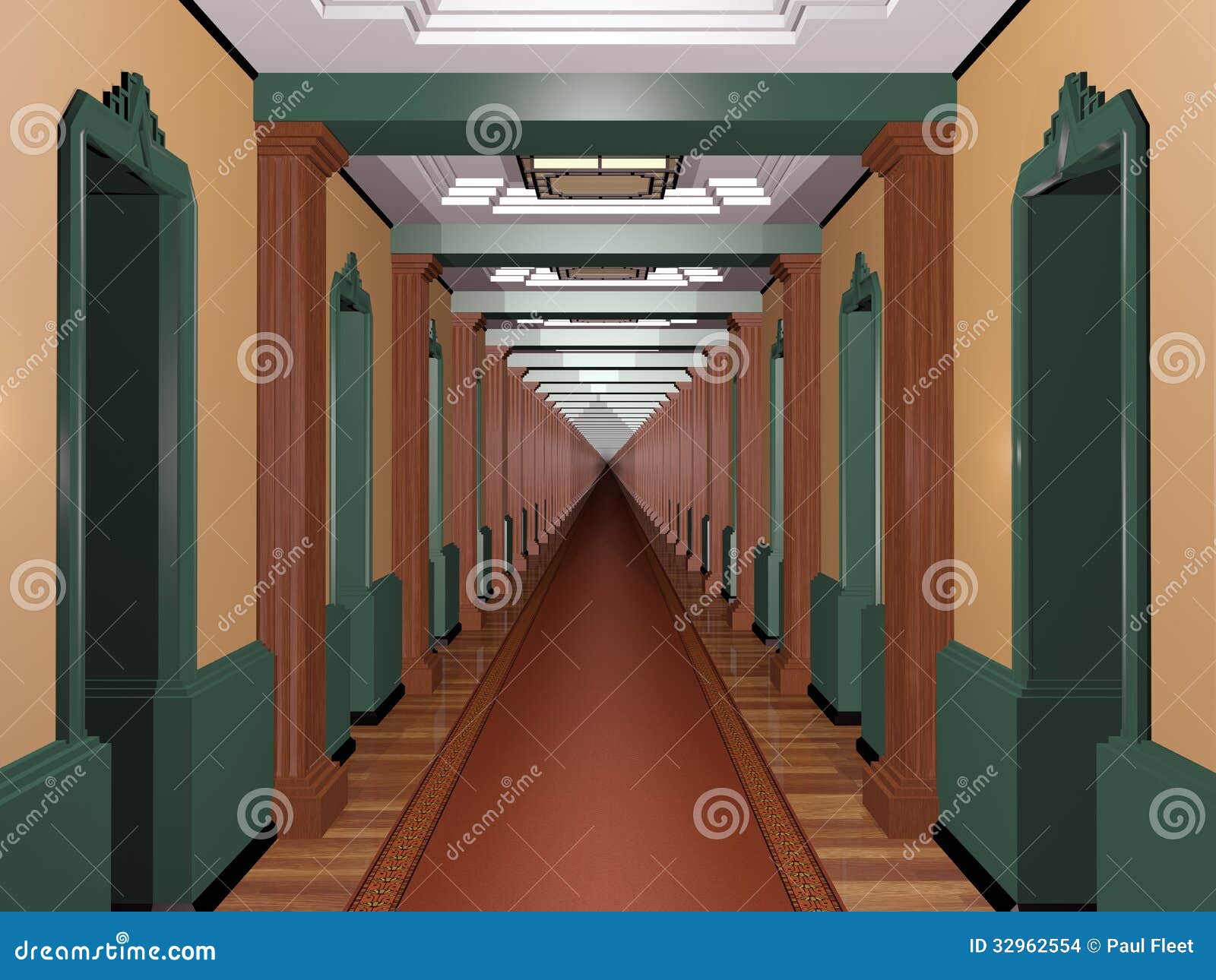 never ending art deco corridor