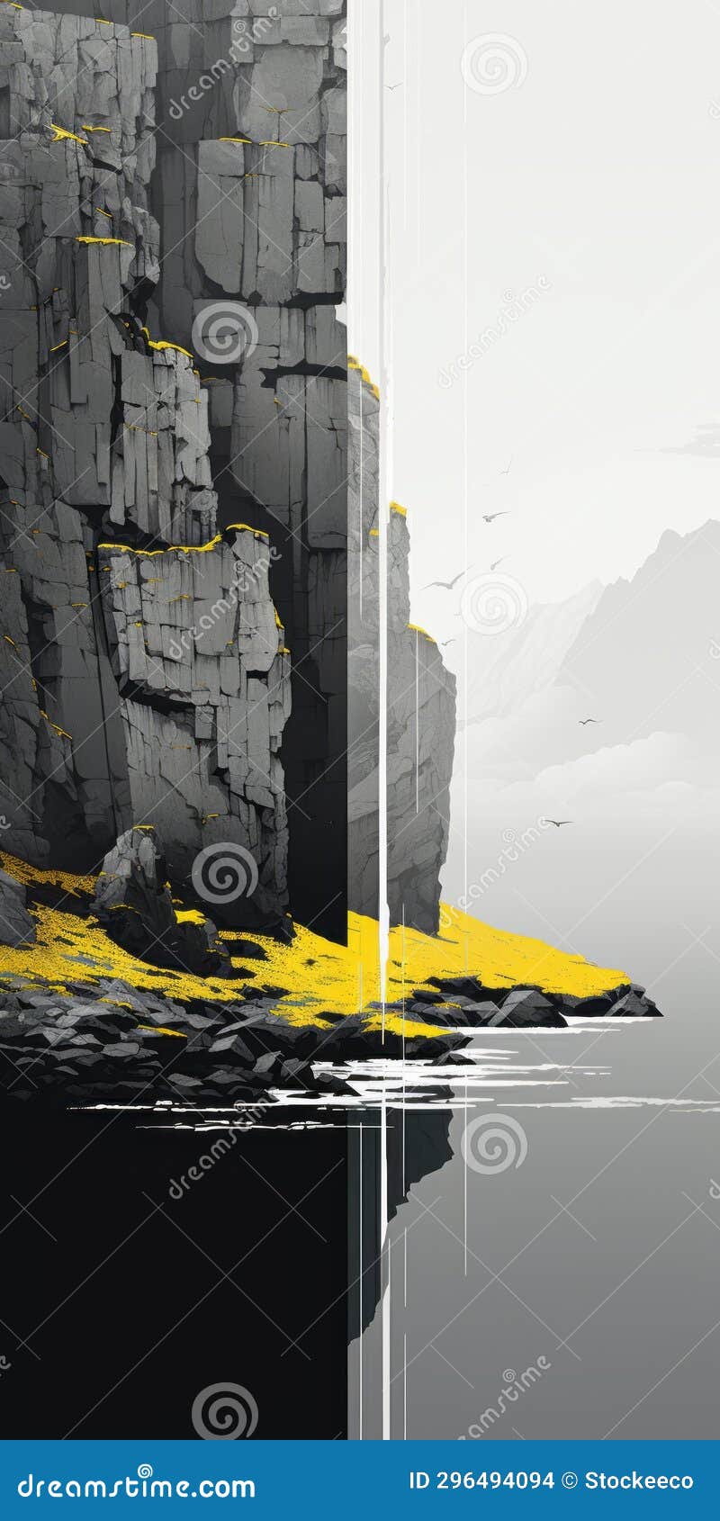 nevo : cliffs and rocks in yellow and gray
