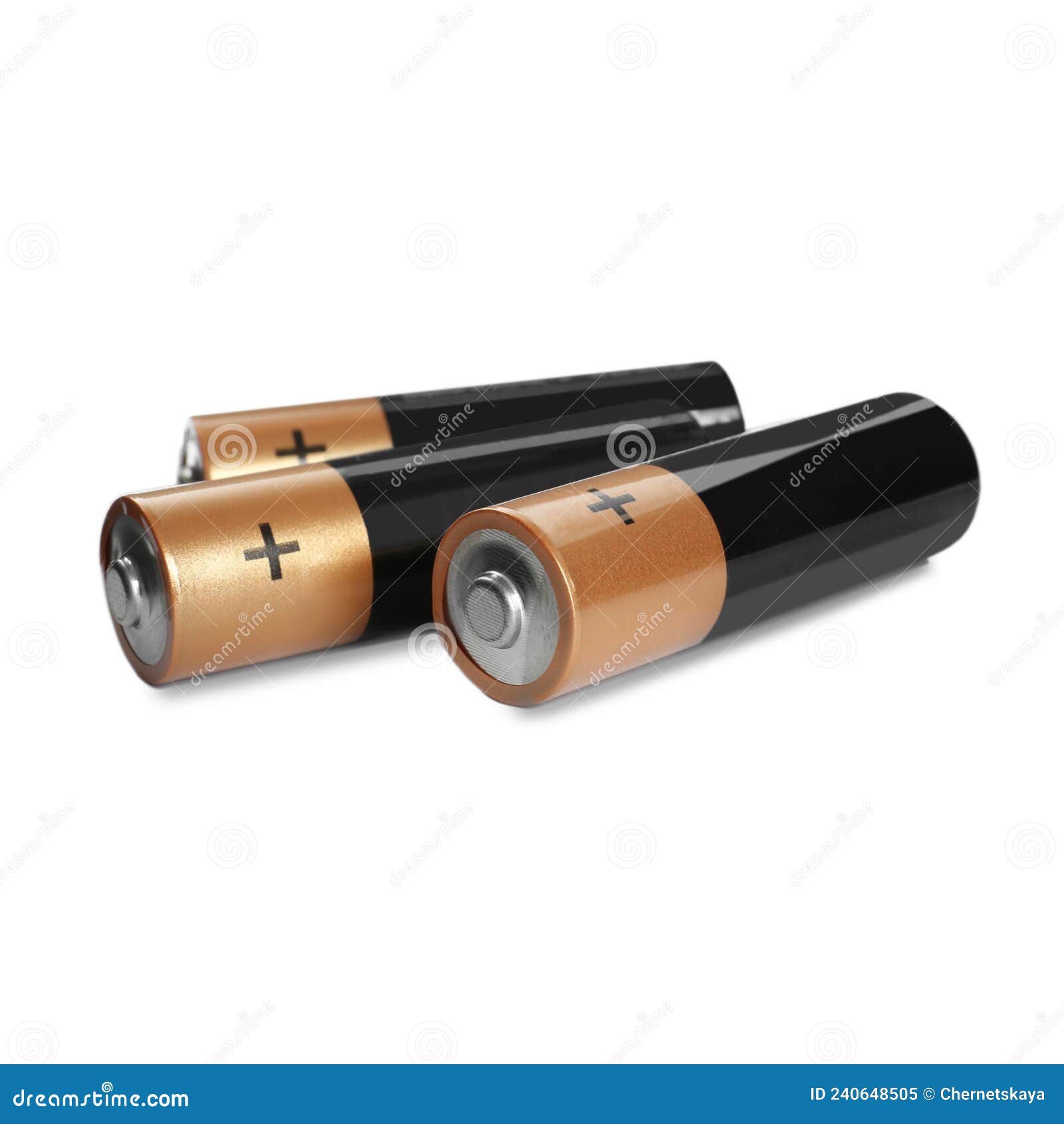 New AA Batteries on White Background. Dry Cell Stock Image Image of