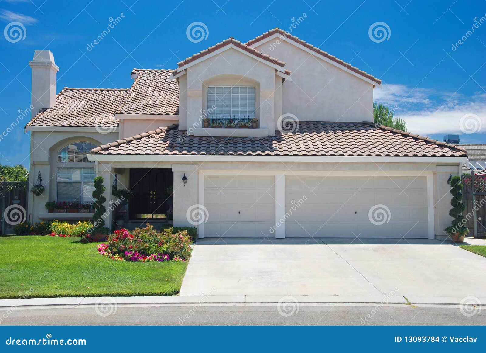 New American dream home stock photo. Image of large, building 13093784