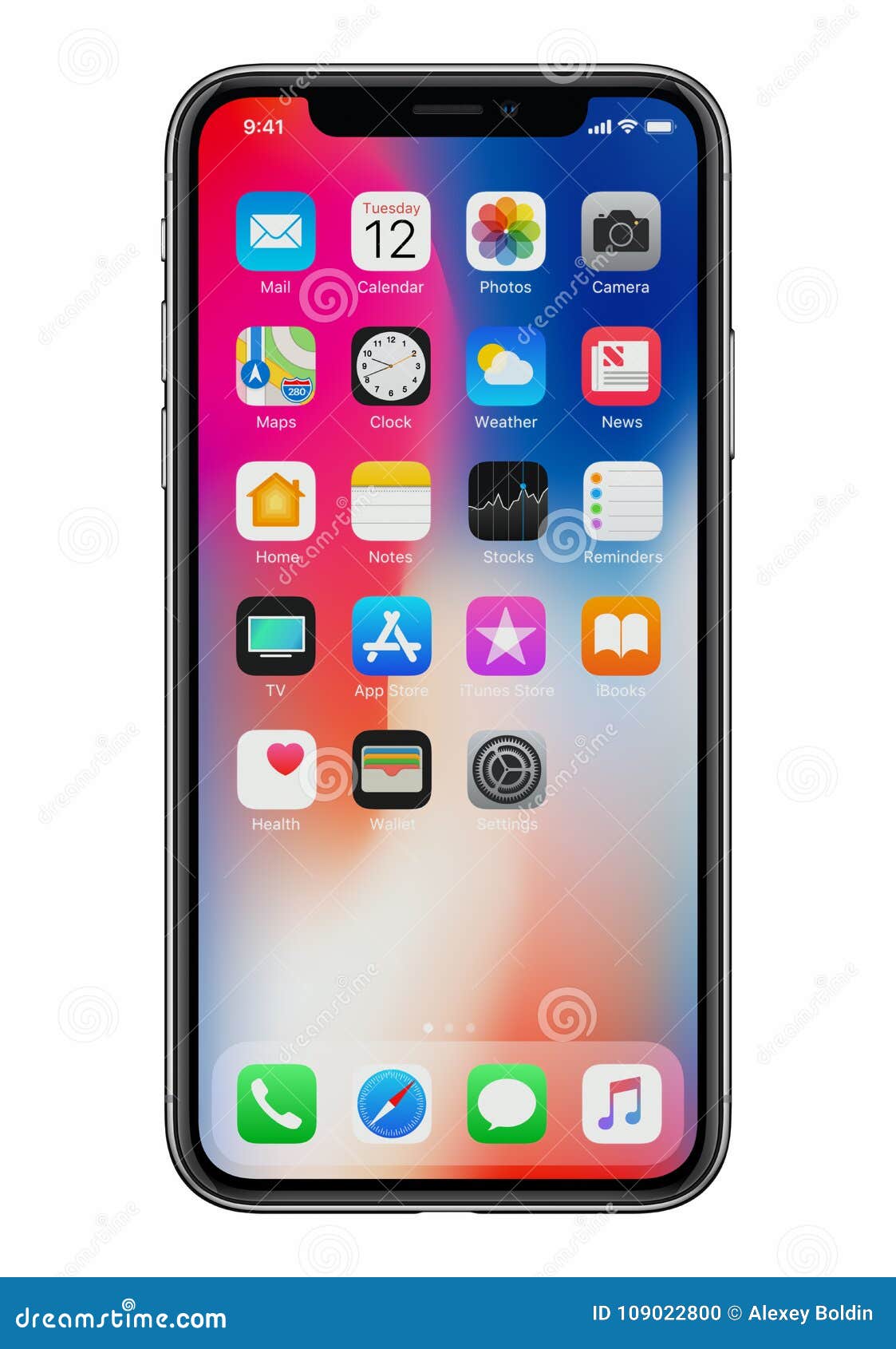 New Apple IPhone X Front View on White Background Editorial Image - Image  of application, mockup: 109022800