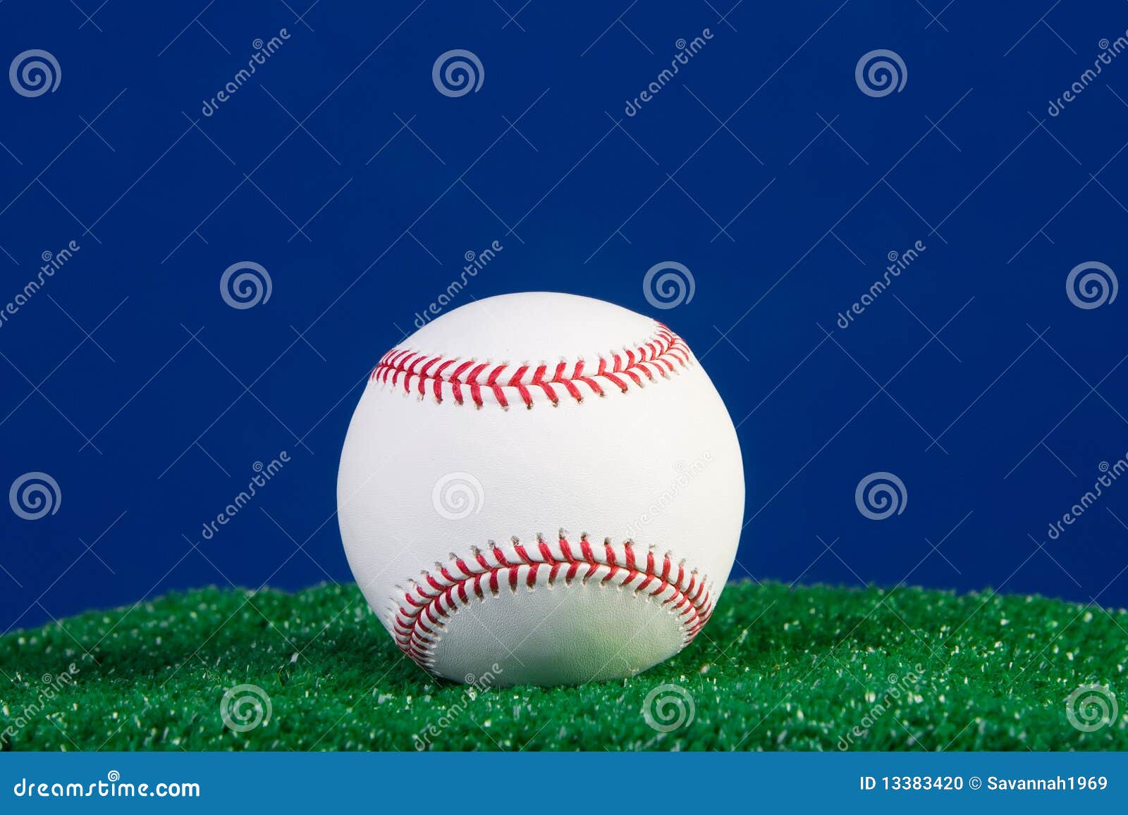 New Baseball With Blue Background Stock Photo Image of athletic