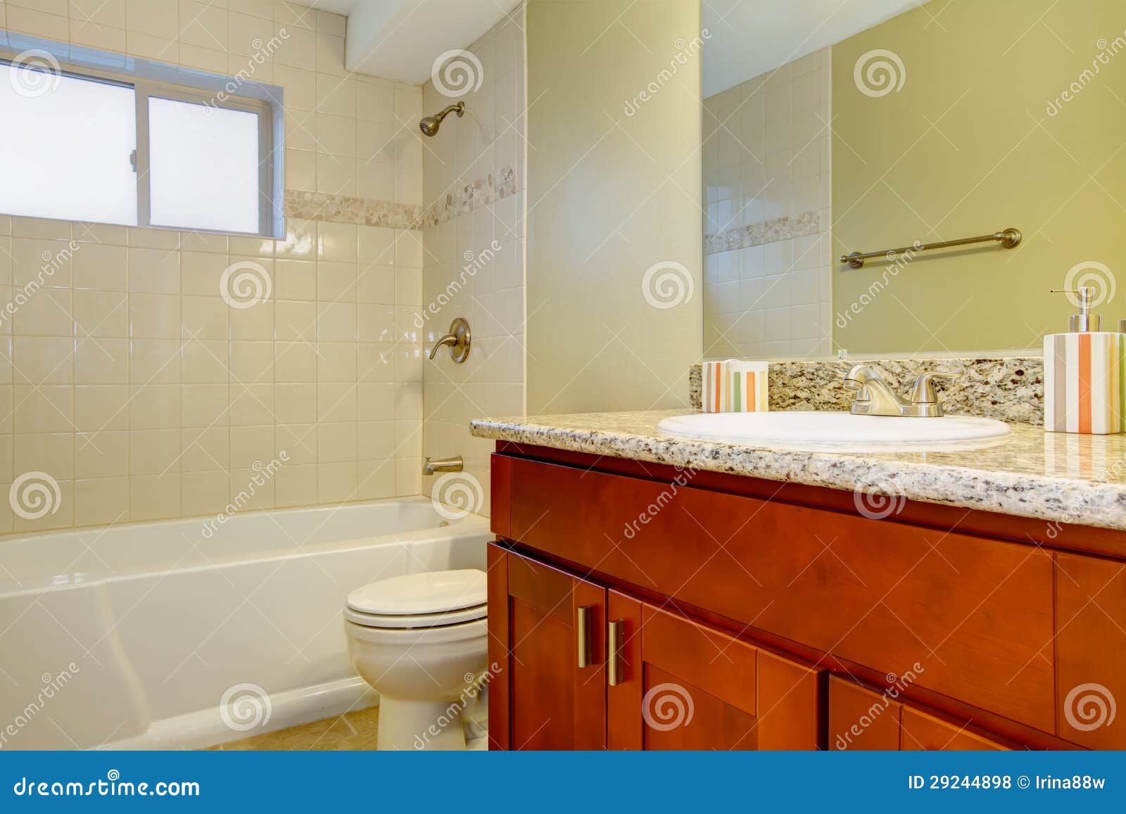 New Bathroom Interior with Cherry Sink Stock Photo Image of